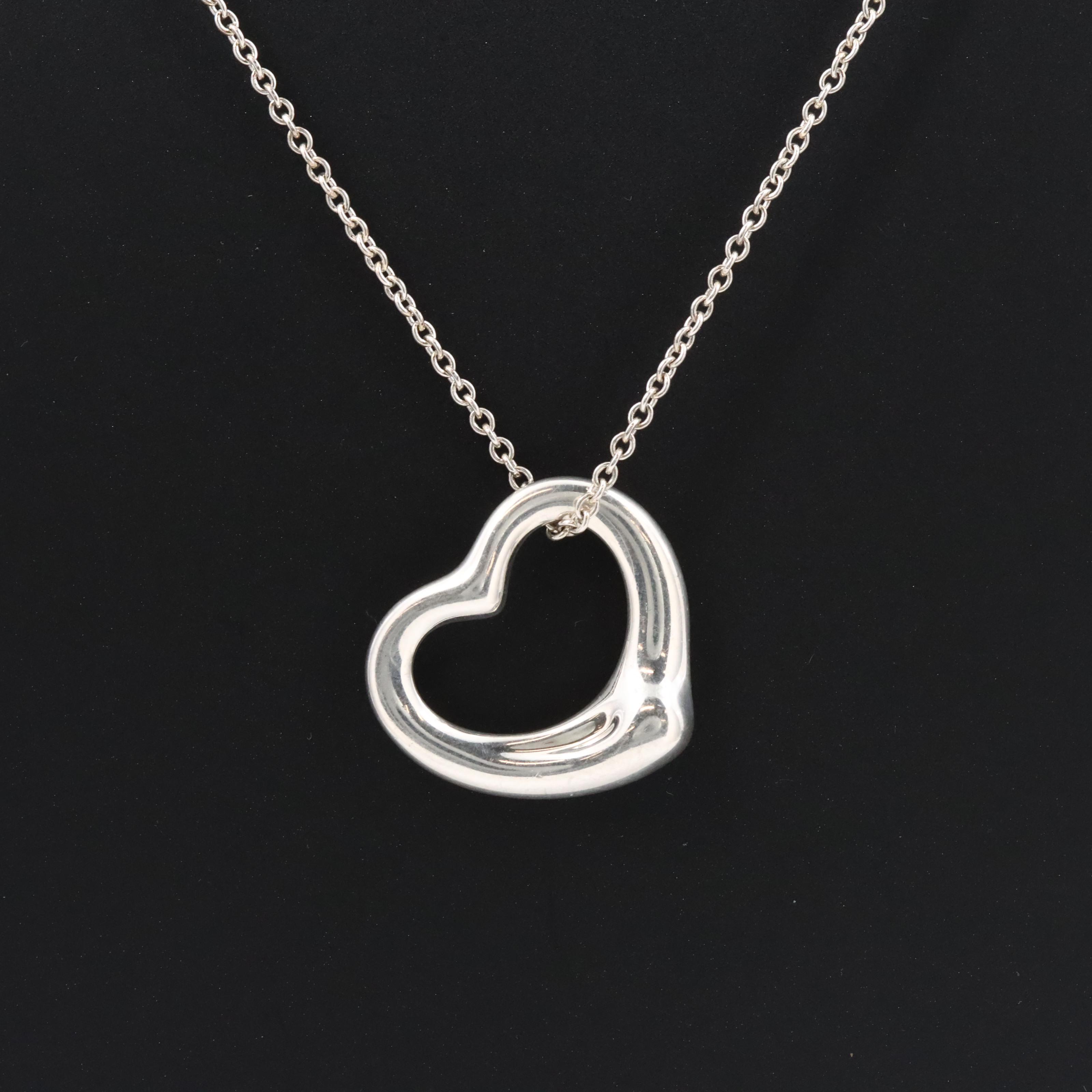 Elsa Peretti for Tiffany & Co. Sterling Open Heart Pendant Necklace