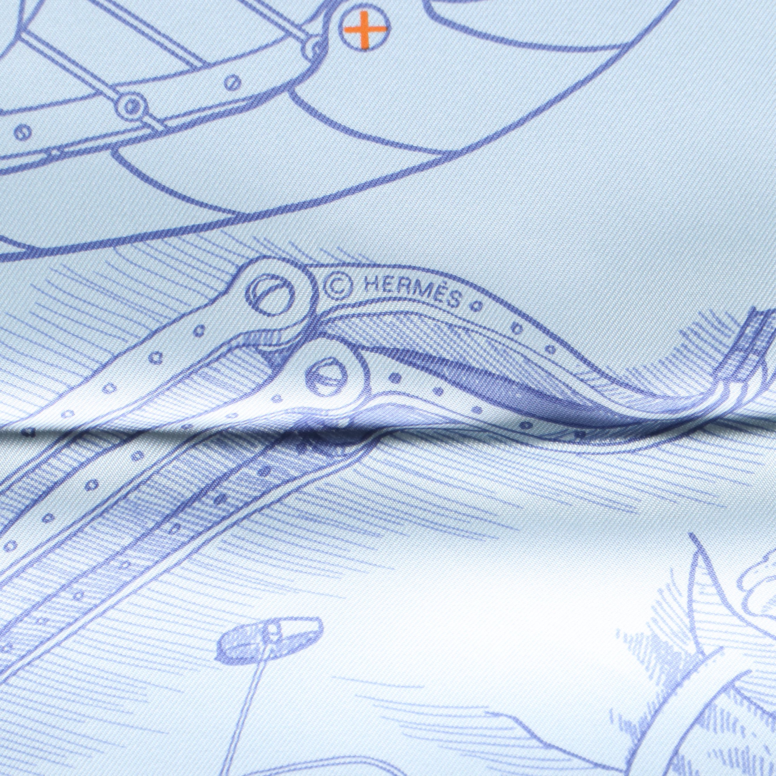 Hermès "Le Pégase d'Hermès" Scarf 90 in Silk Twill with Box