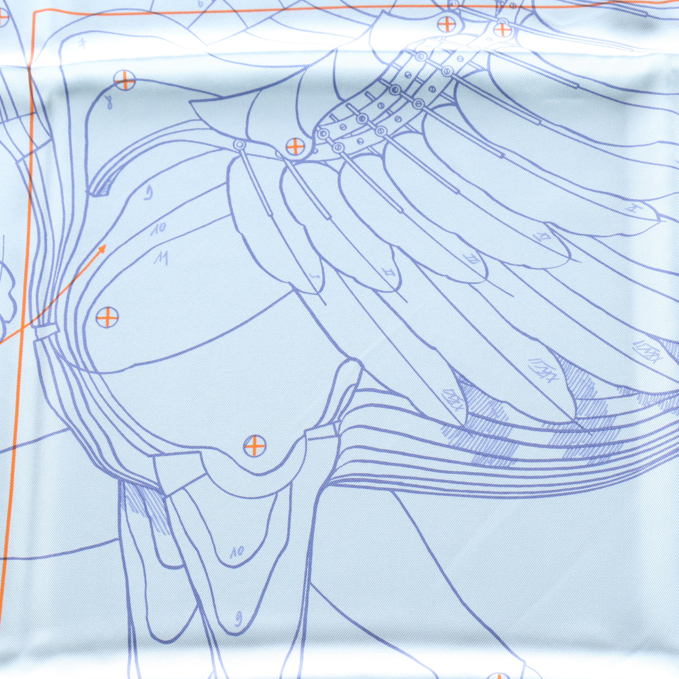 Hermès "Le Pégase d'Hermès" Scarf 90 in Silk Twill with Box