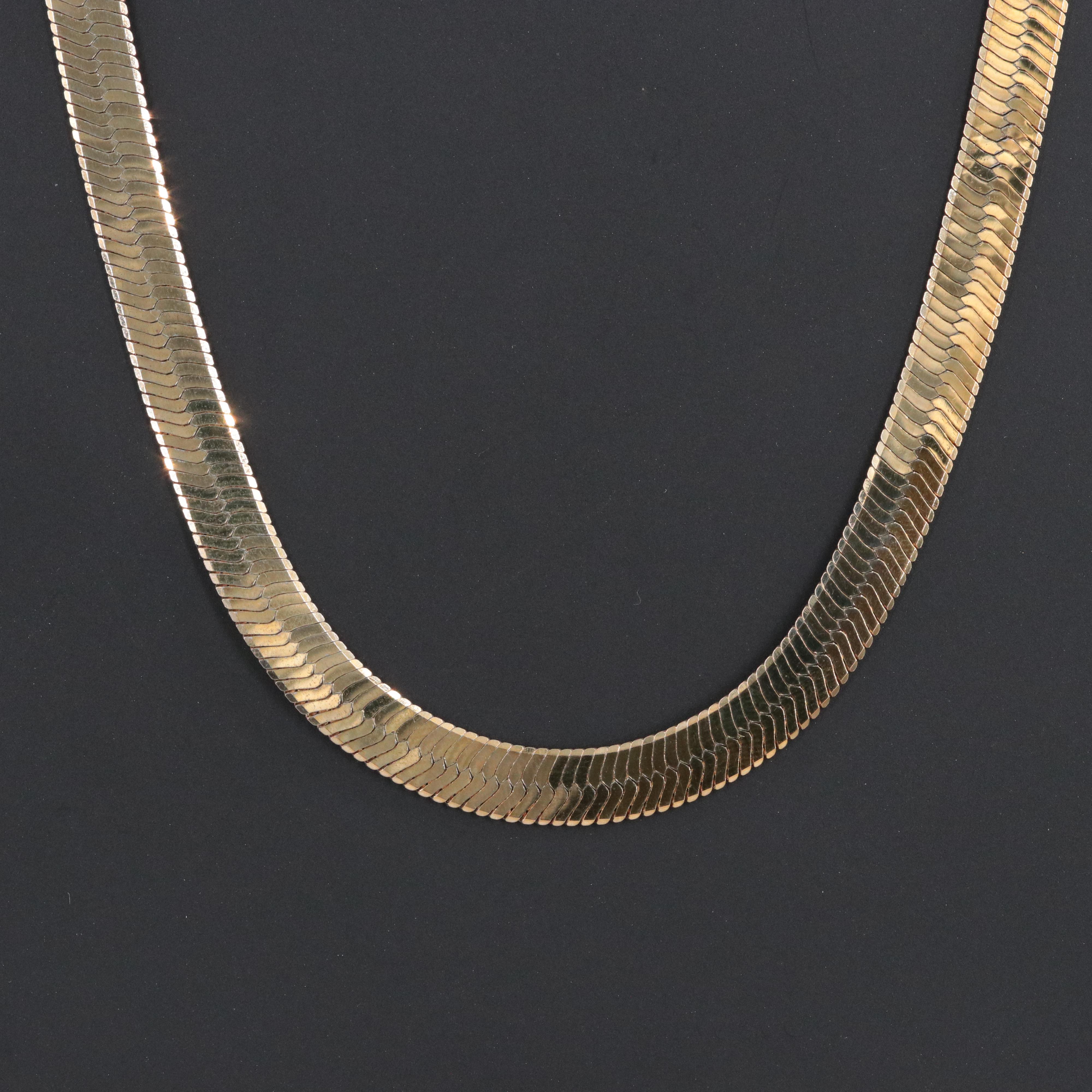 Italian Sterling Herringbone Chain Necklace