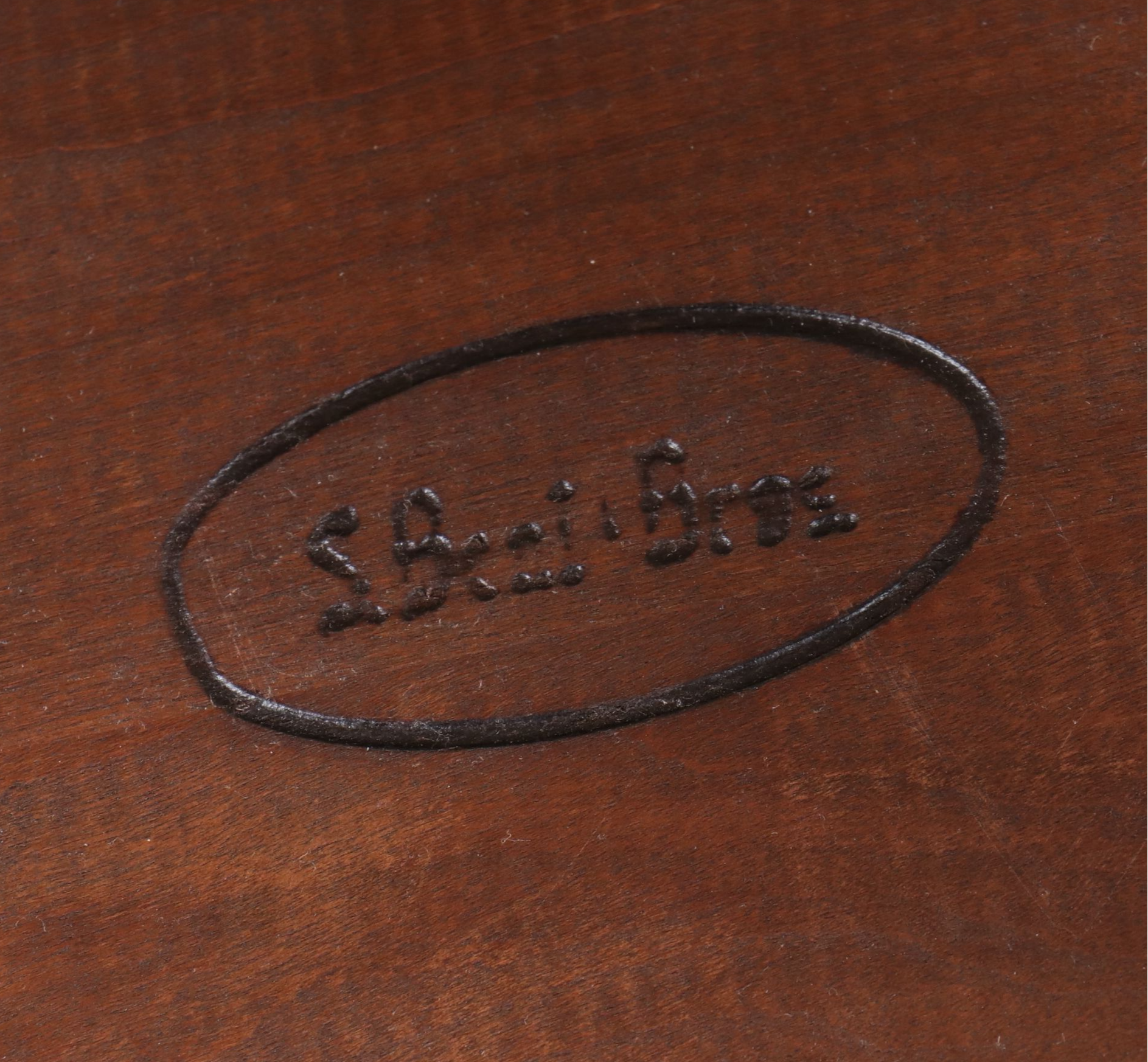 Pair of S. Bent Bros Ebonized Wood Ladder-Back Armchairs, 20th Century