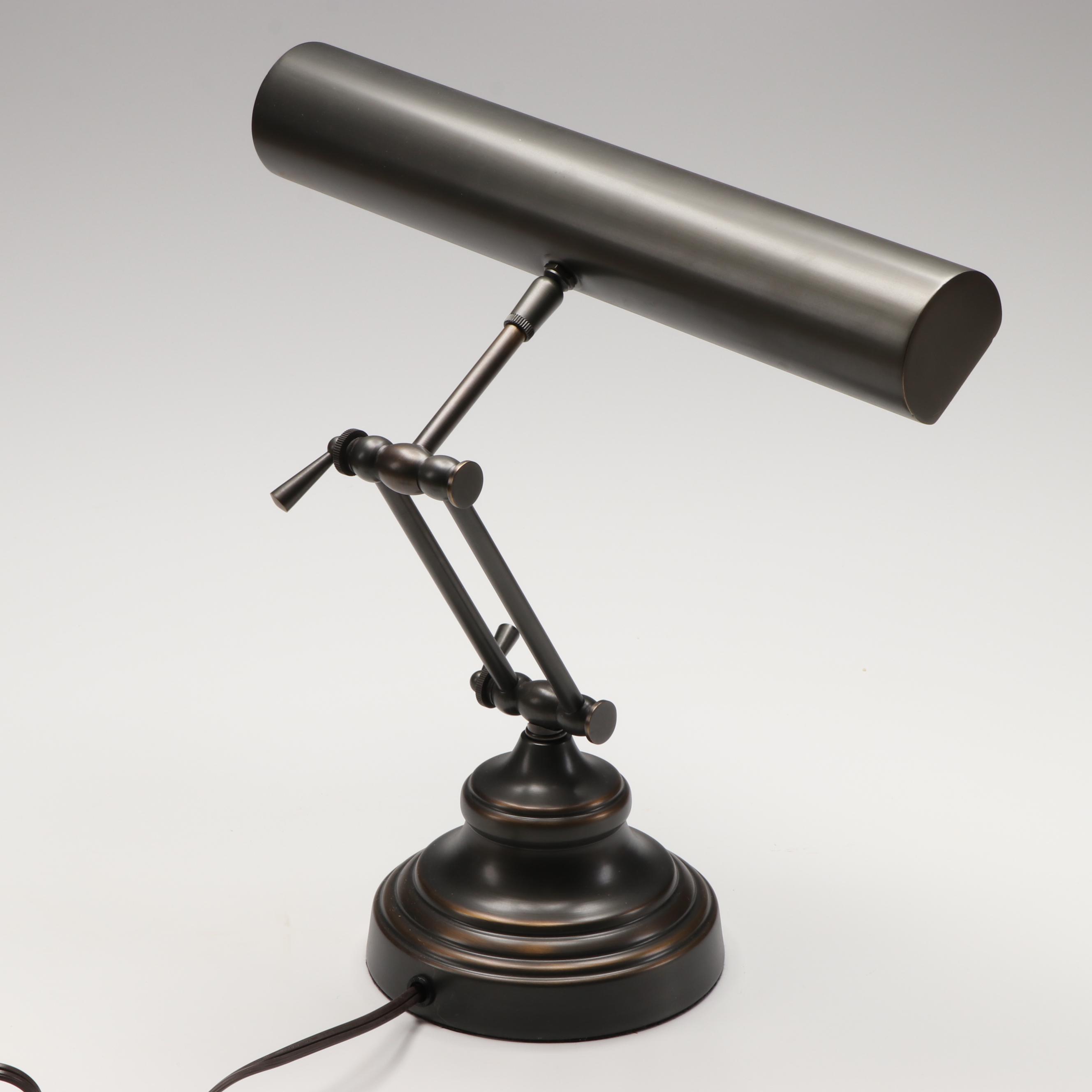 Bronzed Pewter Finish Piano Lamp, 21st Century