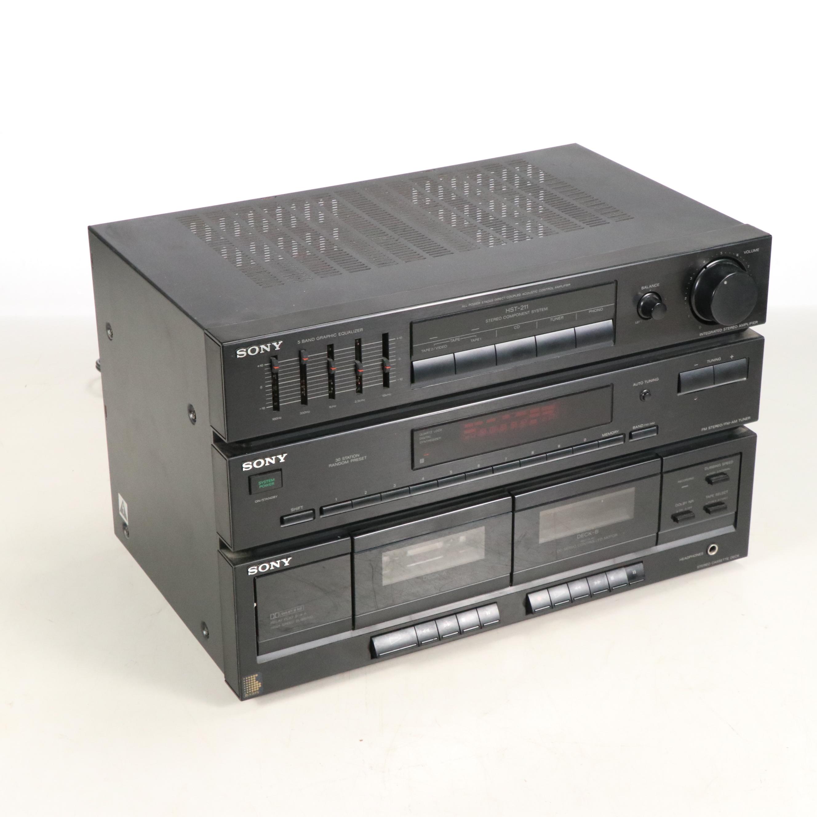 Sony Automatic Stereo Turntable and Sony Stereo System