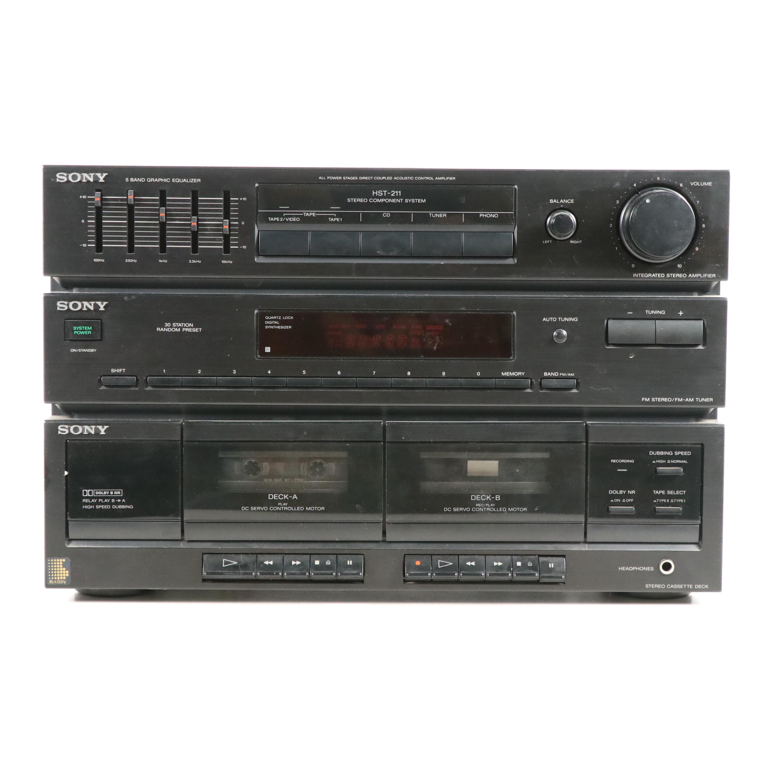 Sony Automatic Stereo Turntable and Sony Stereo System