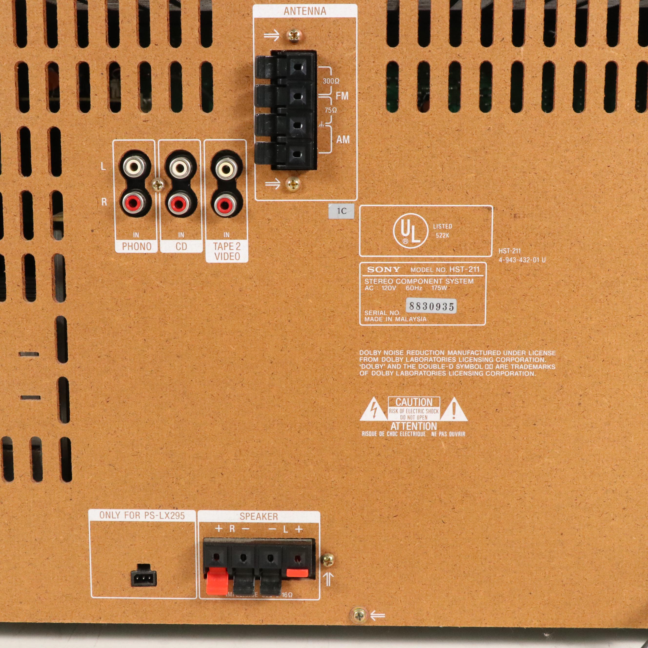Sony Automatic Stereo Turntable and Sony Stereo System