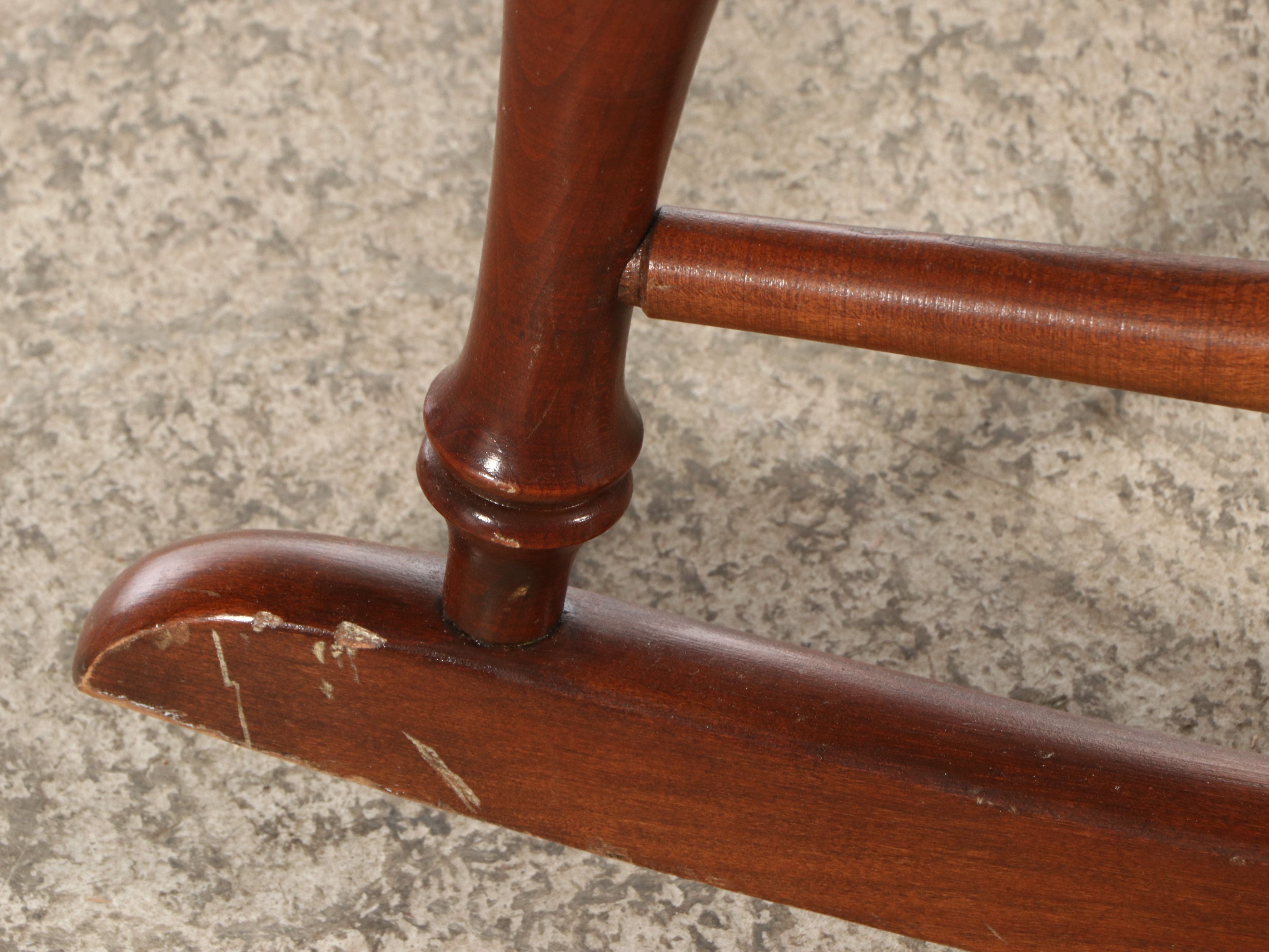 American Colonial Style Cherry Windsor Rocking Chair, Mid to Late 20th Century