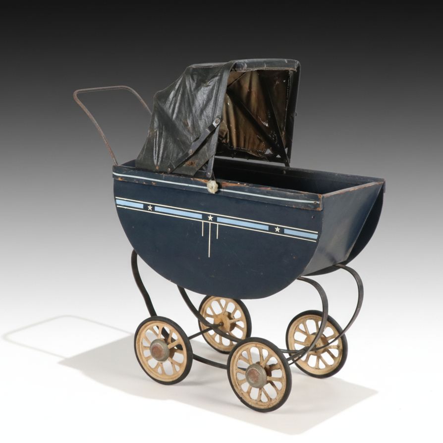 Victorian Style Wooden Doll Stroller