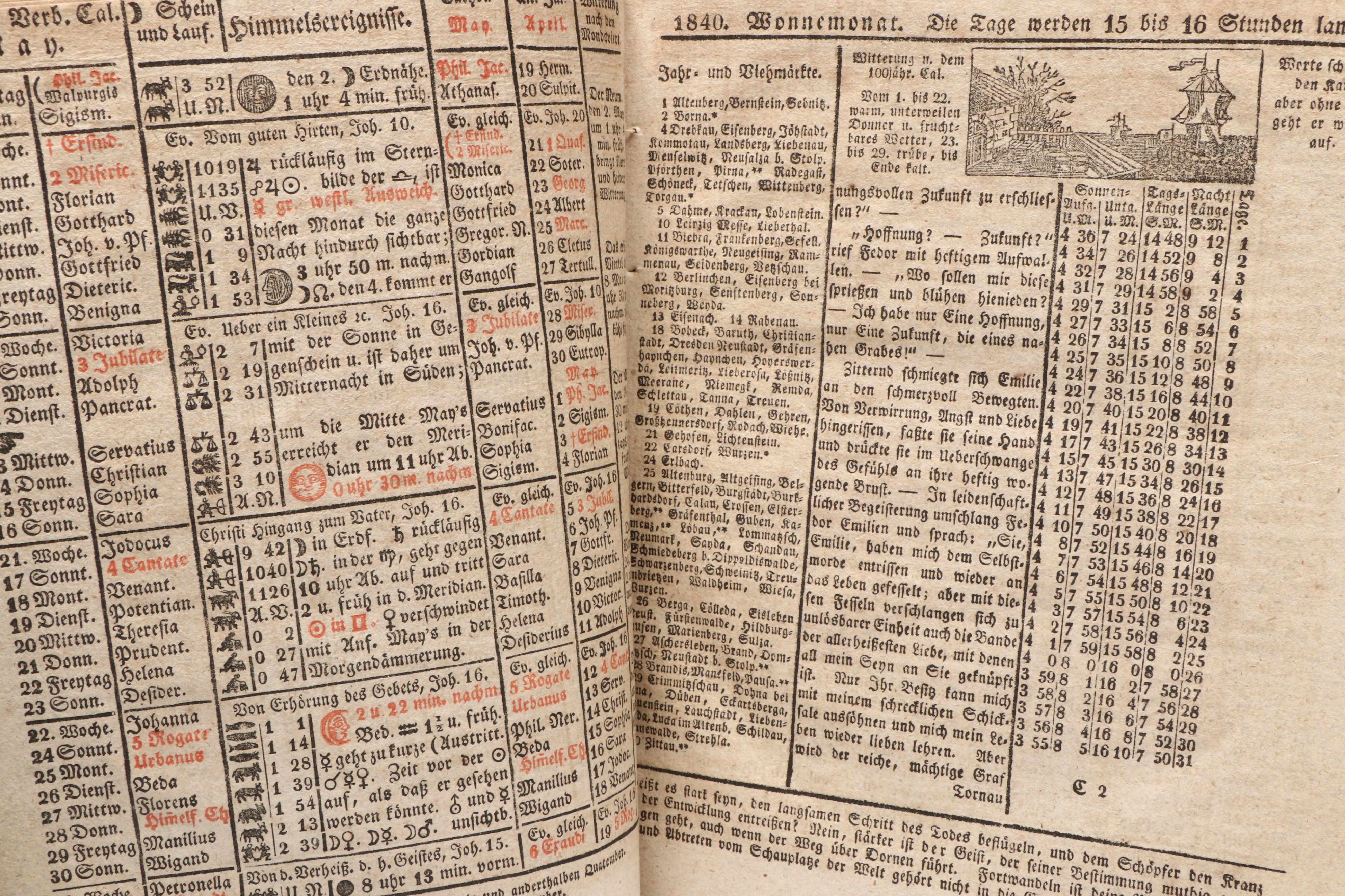 Royal Saxon Almanac "Pirnaischer Oekonomischer oder Haushaltungs-Calender," 1841