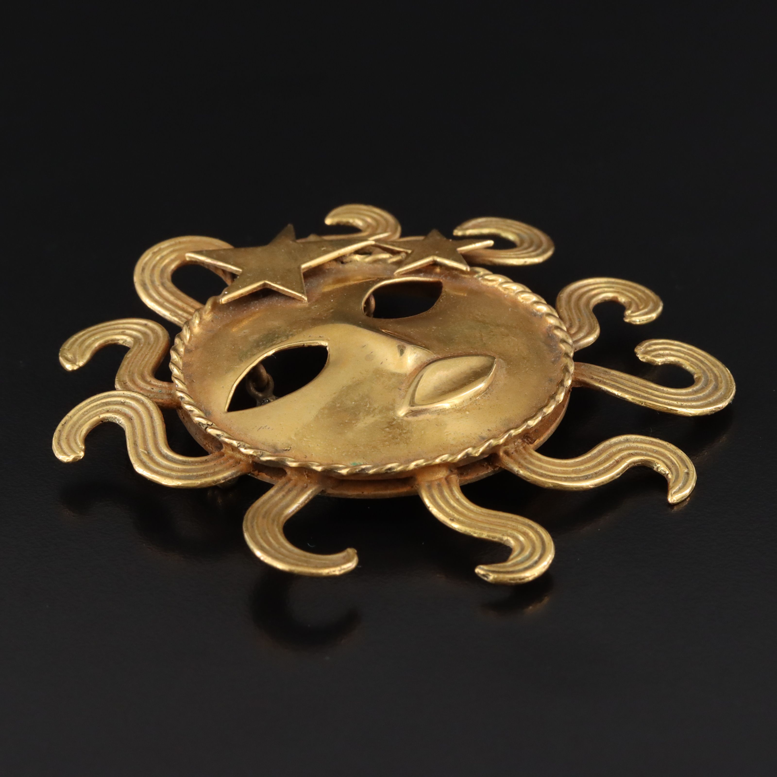 Joseff of Hollywood "Sungod" Rhinestone Brooch, 1970s