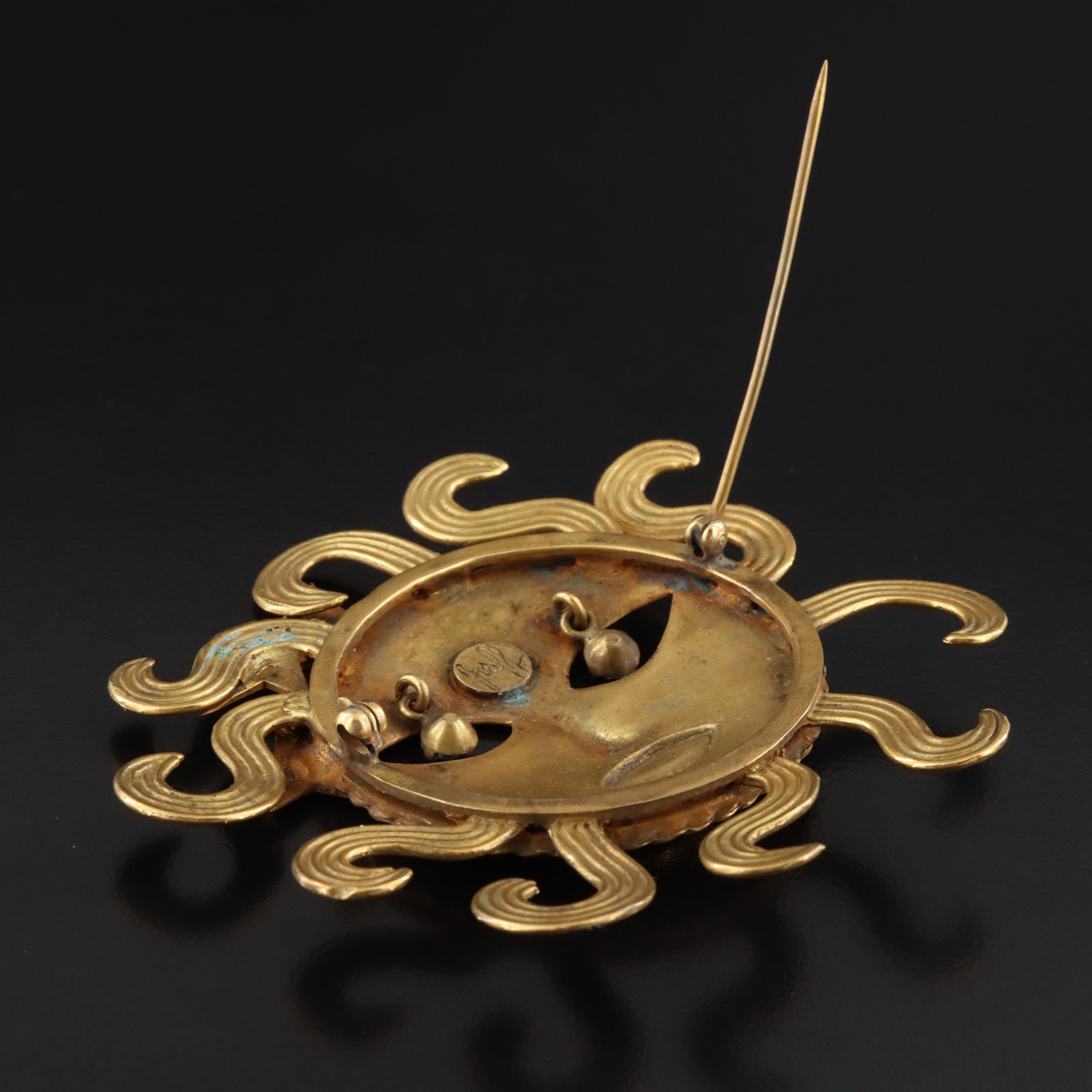 Joseff of Hollywood "Sungod" Rhinestone Brooch, 1970s