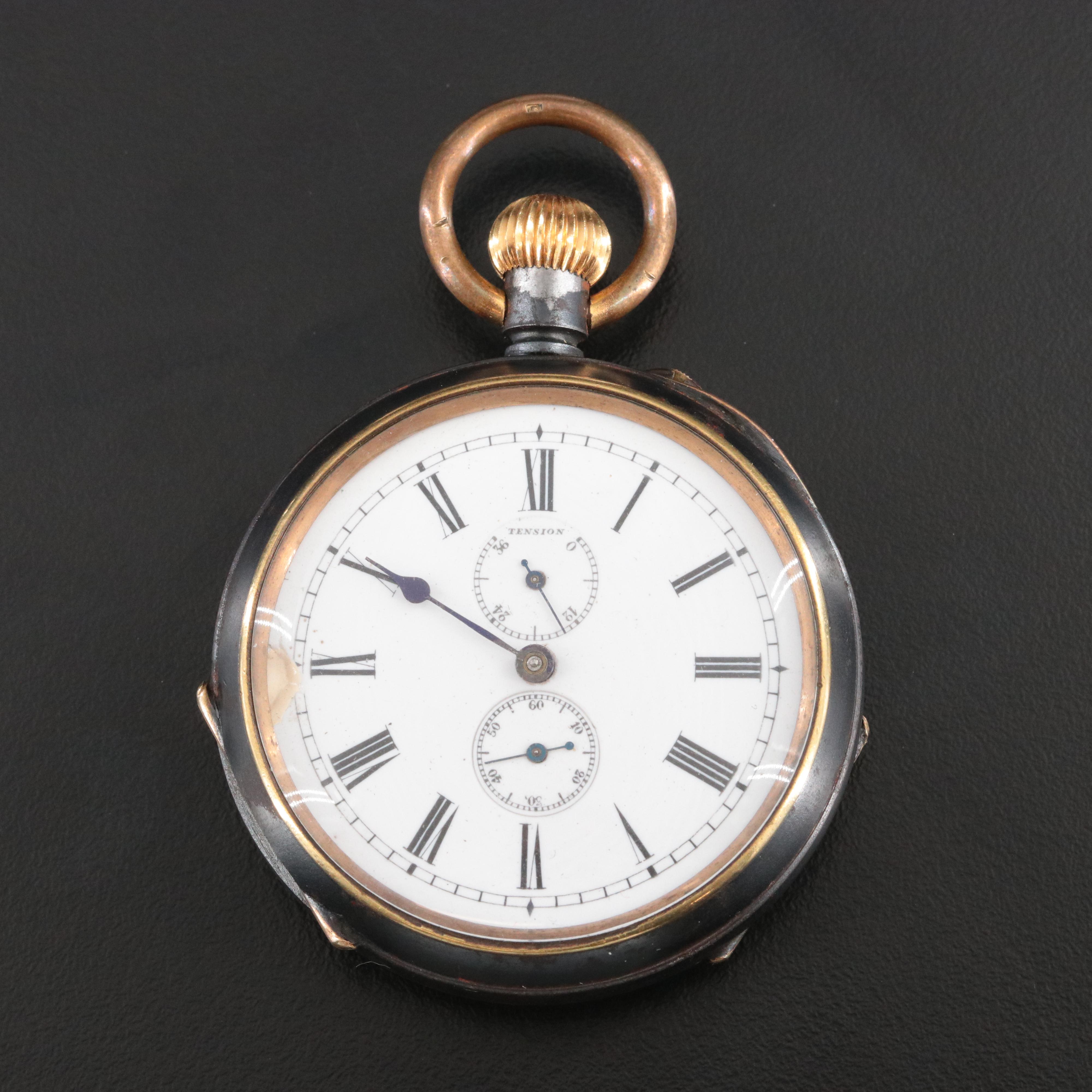 Pin Set and Key Wind Pocket Watch with Power Reserve