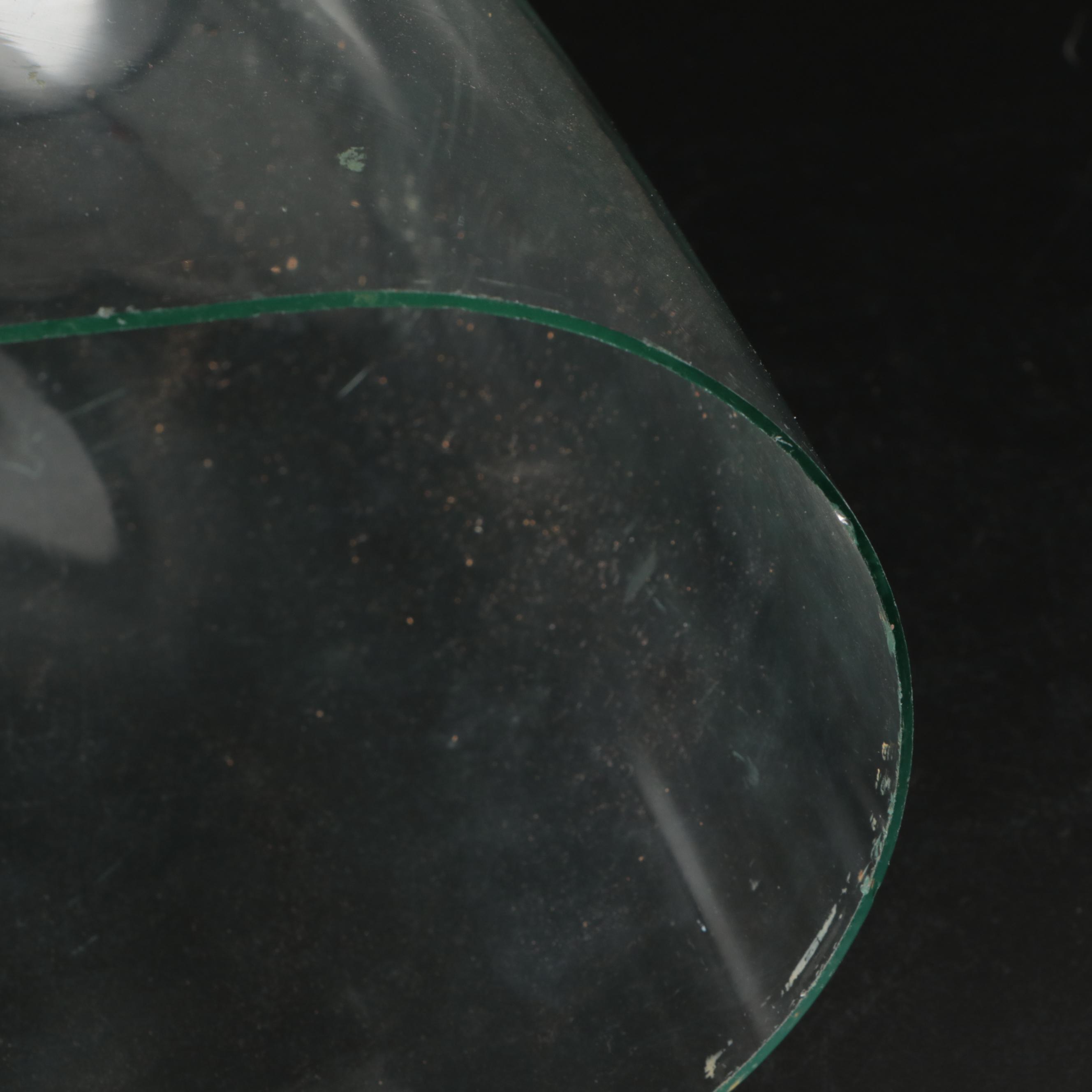 French Restoration Period Alabaster Portico Mantel Clock with Glass Cloche