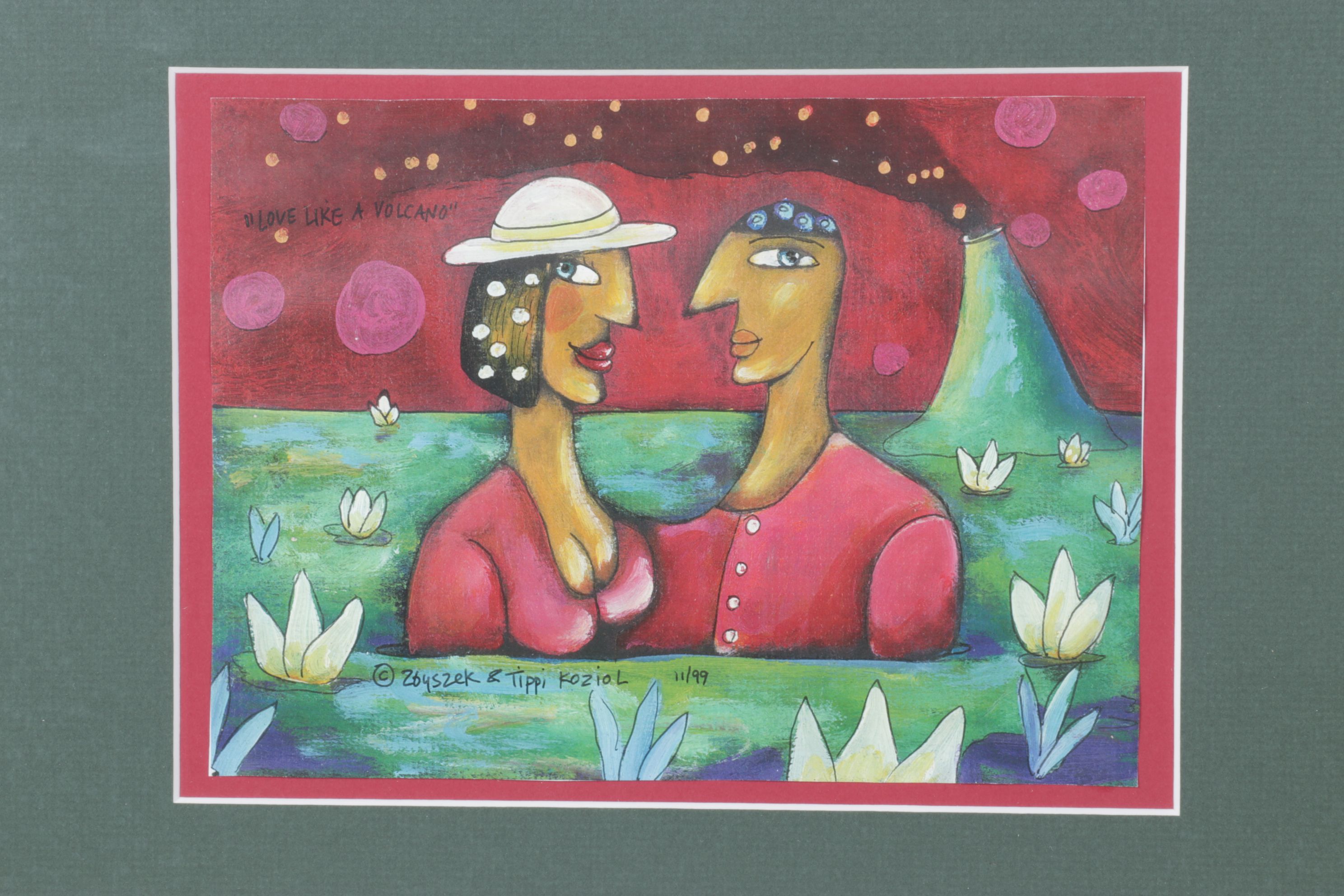 Offset Lithograph After Zbyszek and Tippi Koziol "Love Like a Volcano", 1999