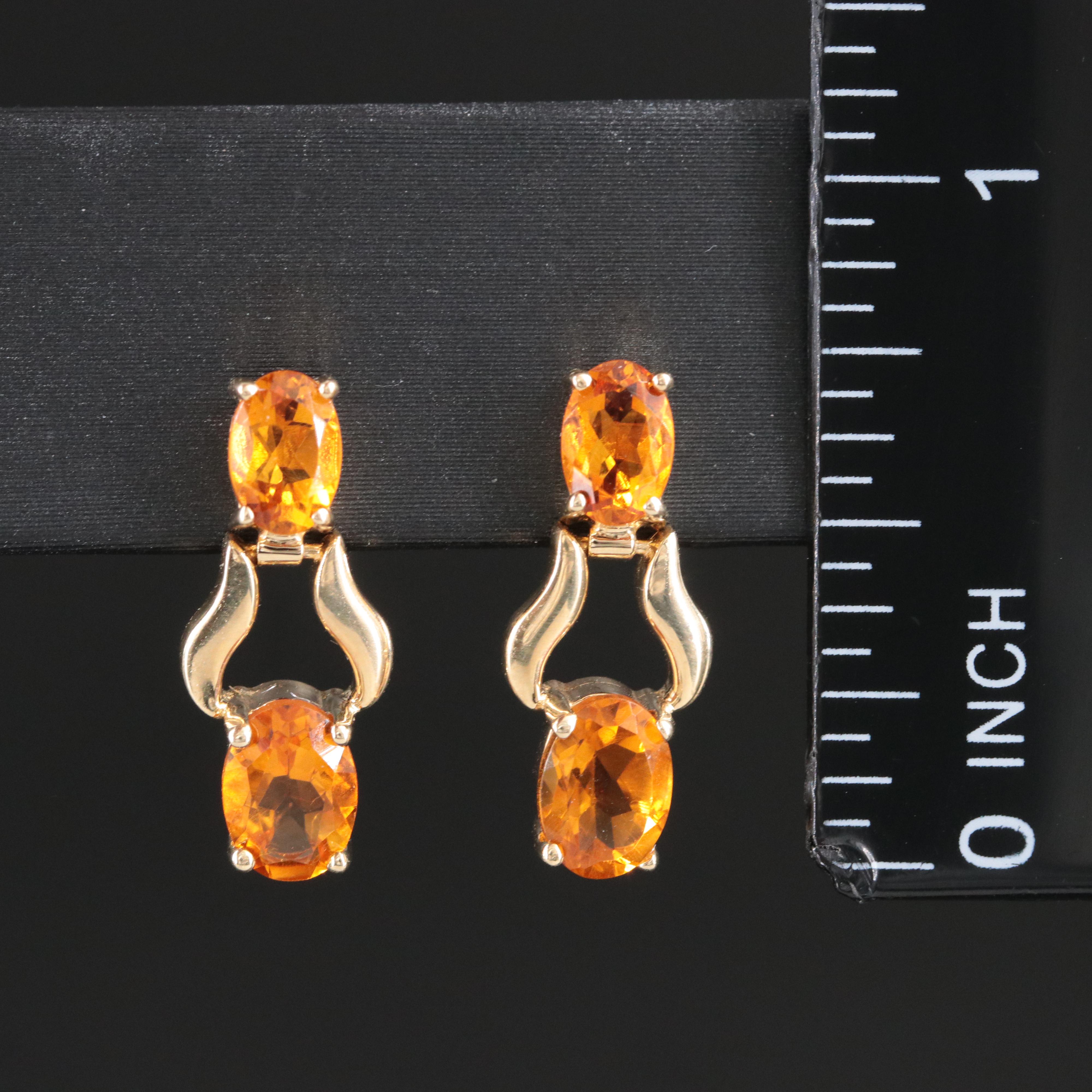 14K Citrine Drop Earrings