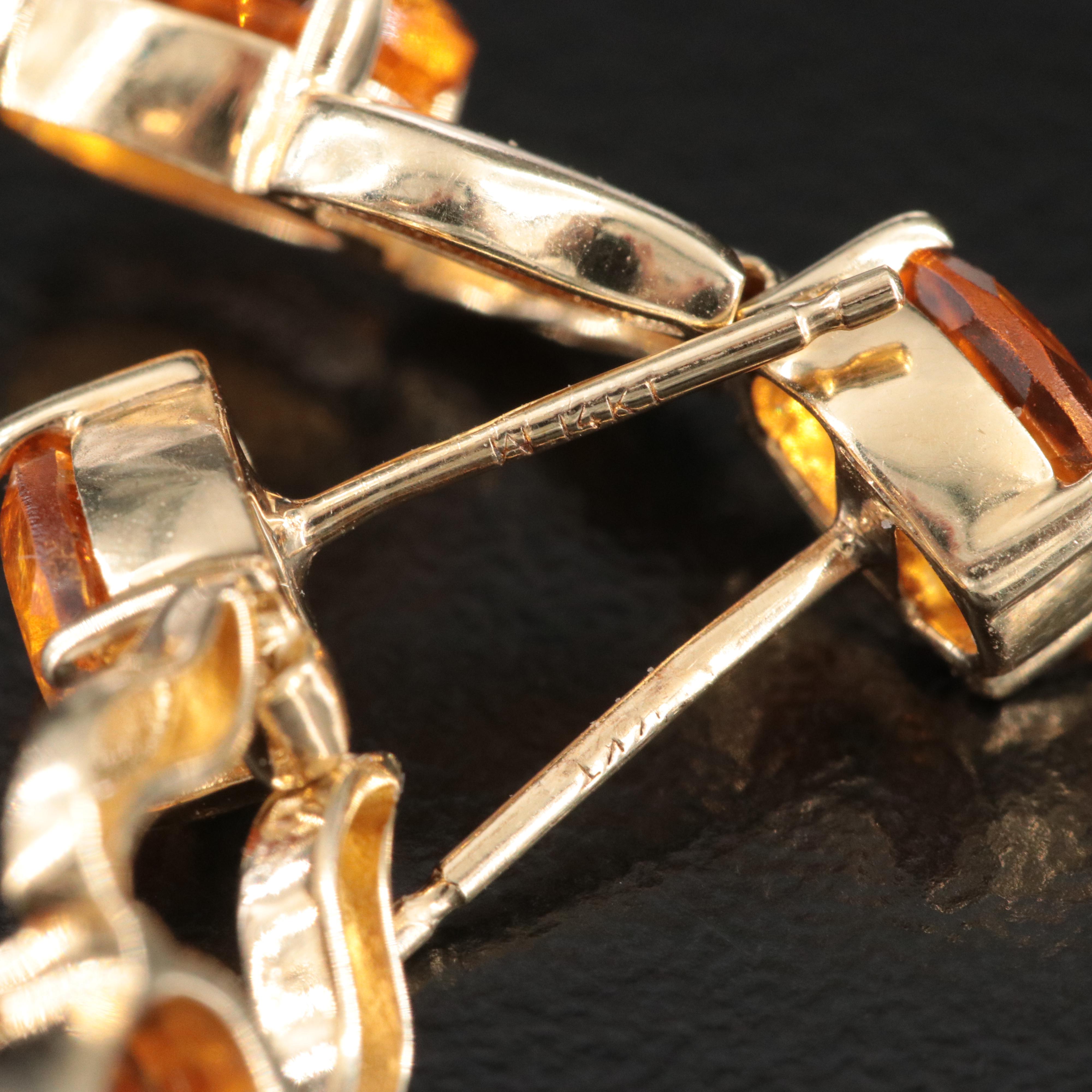 14K Citrine Drop Earrings