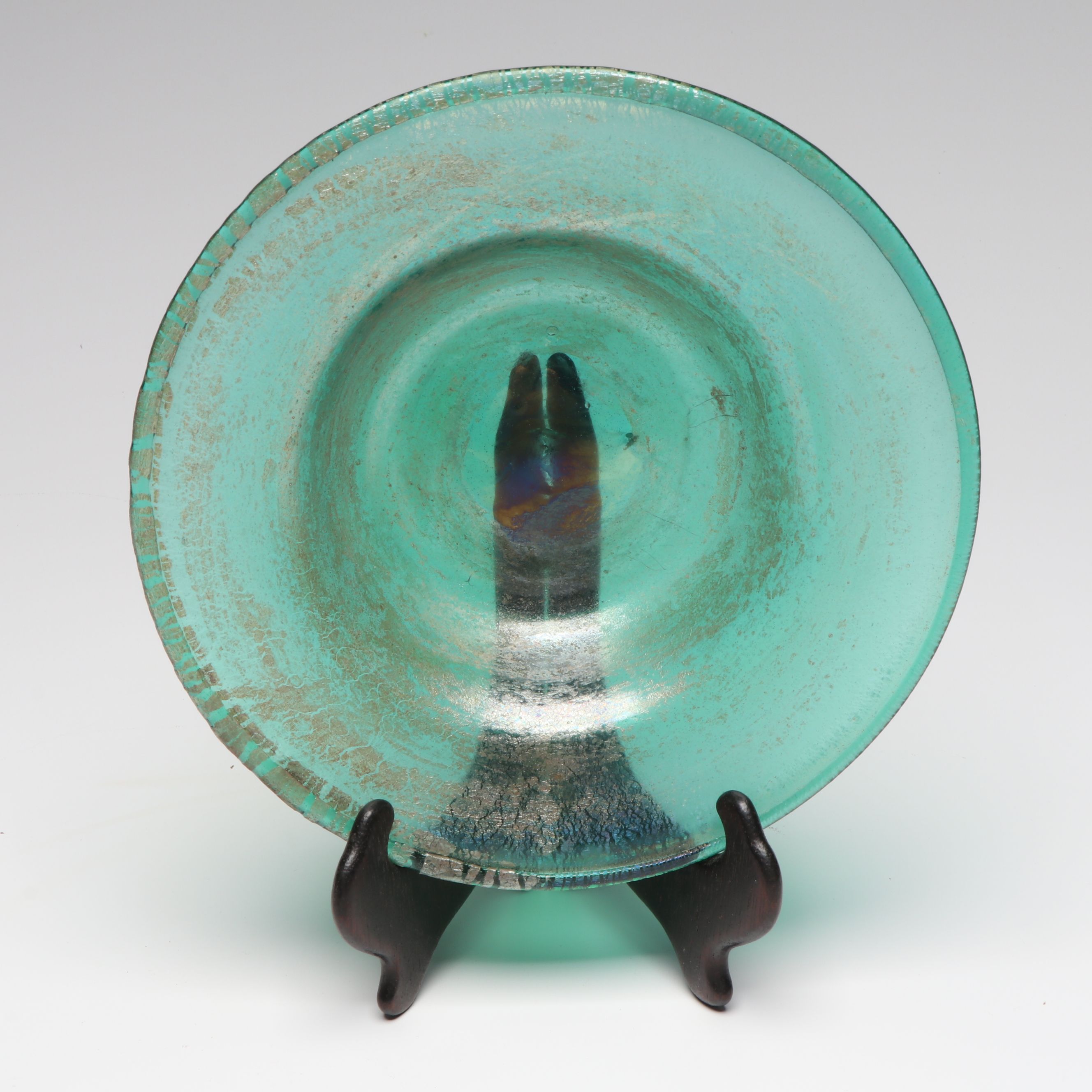 Blown Glass Scavo Jug and Bowl with Art Pottery Vases and Chinese Carving