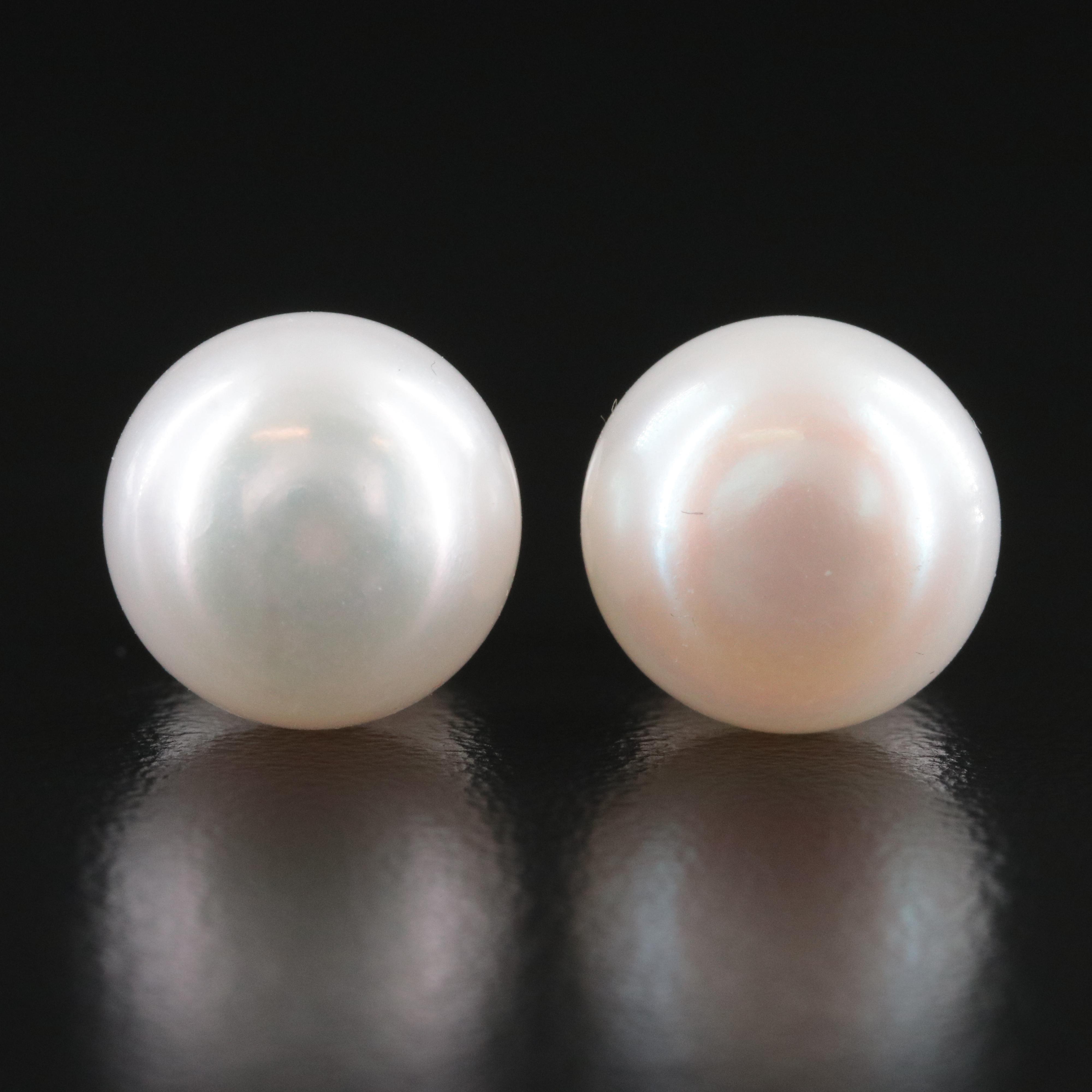 14K Pearl Double Sided Stud Earrings