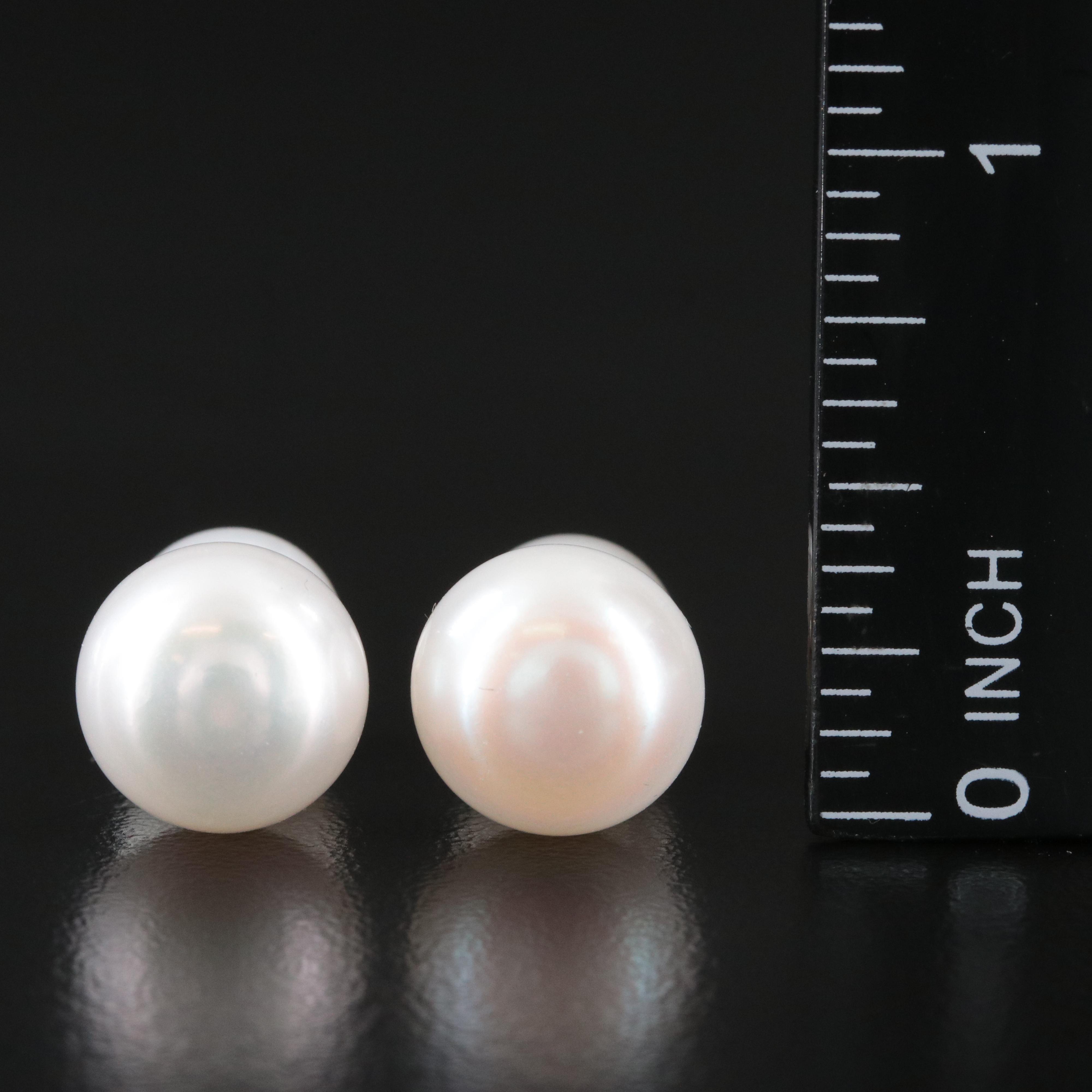 14K Pearl Double Sided Stud Earrings