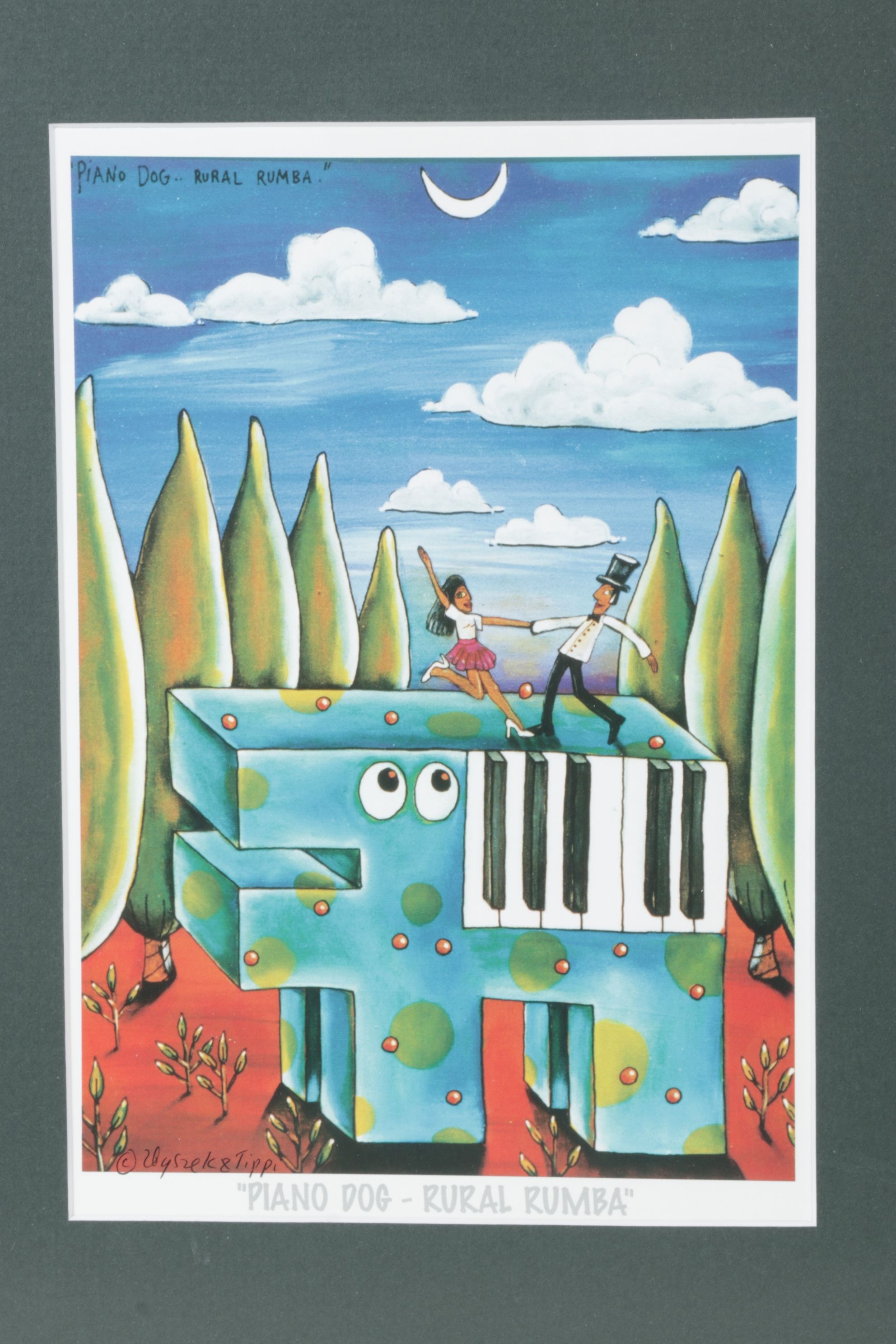 Offset Lithograph After Zbyszek & Tippi Koziol "Piano Dog - Rural Rumba"