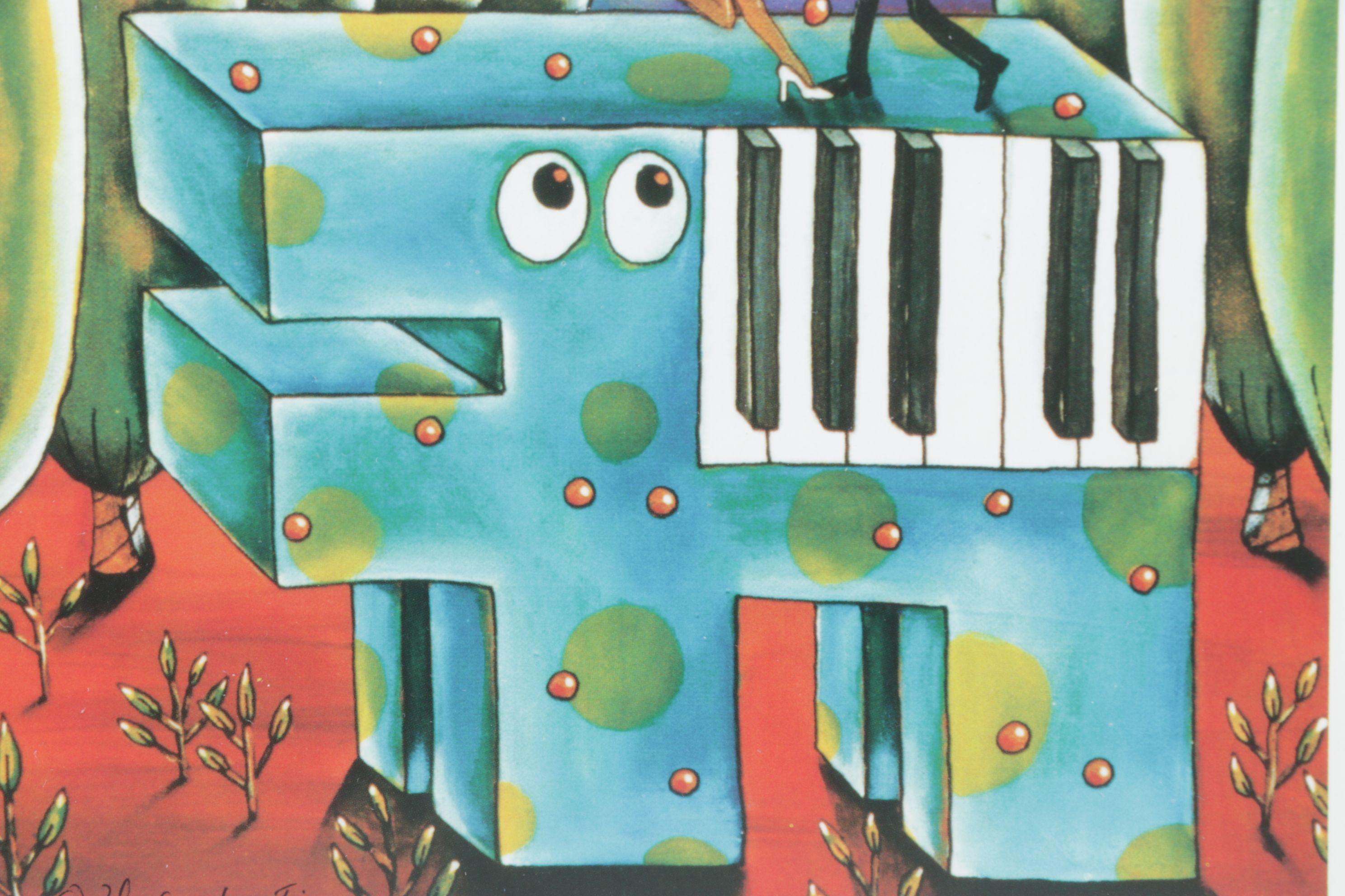 Offset Lithograph After Zbyszek & Tippi Koziol "Piano Dog - Rural Rumba"