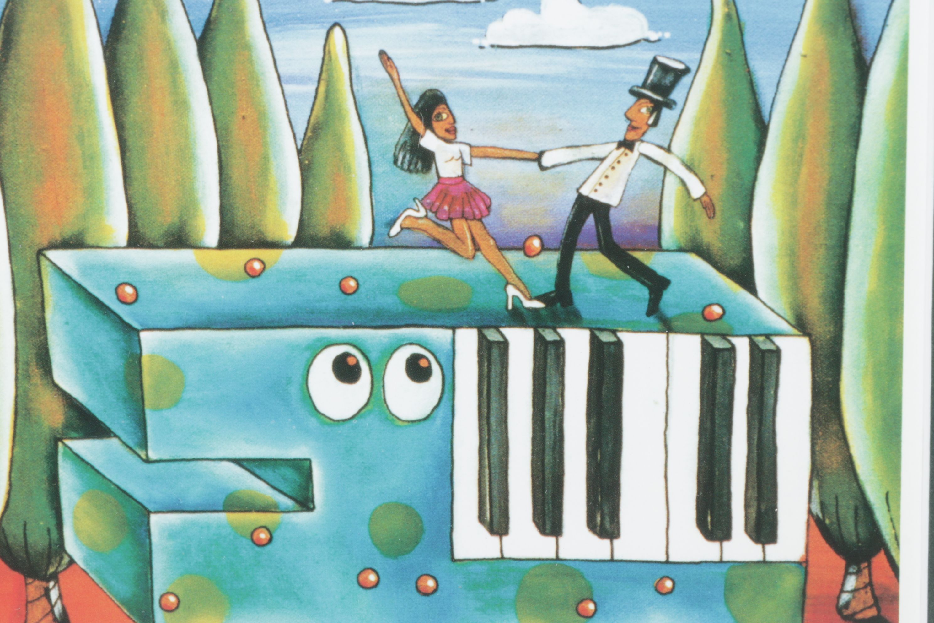 Offset Lithograph After Zbyszek & Tippi Koziol "Piano Dog - Rural Rumba"
