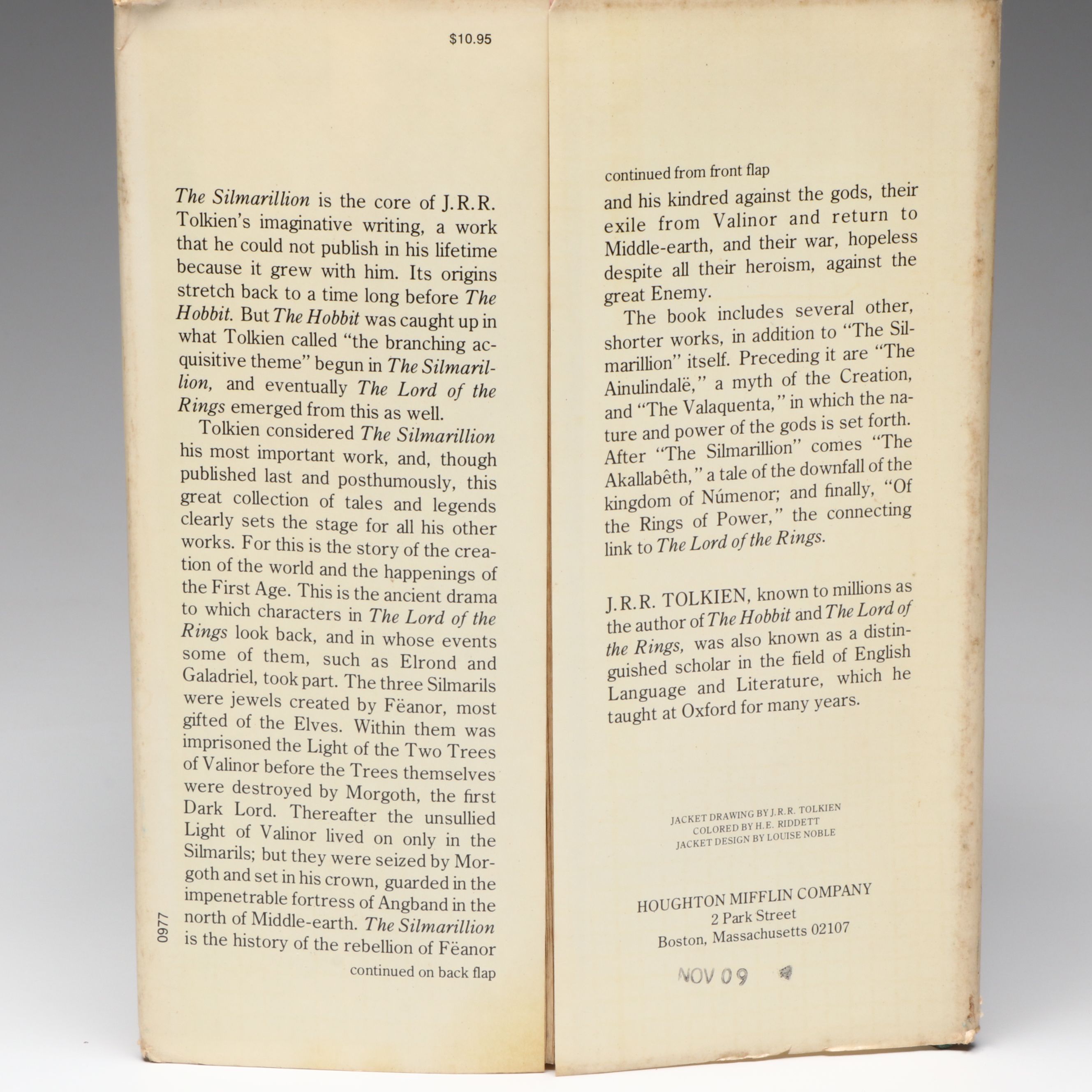 First American Edition "The Silmarillion" by J. R. R. Tolkien with Map, 1977