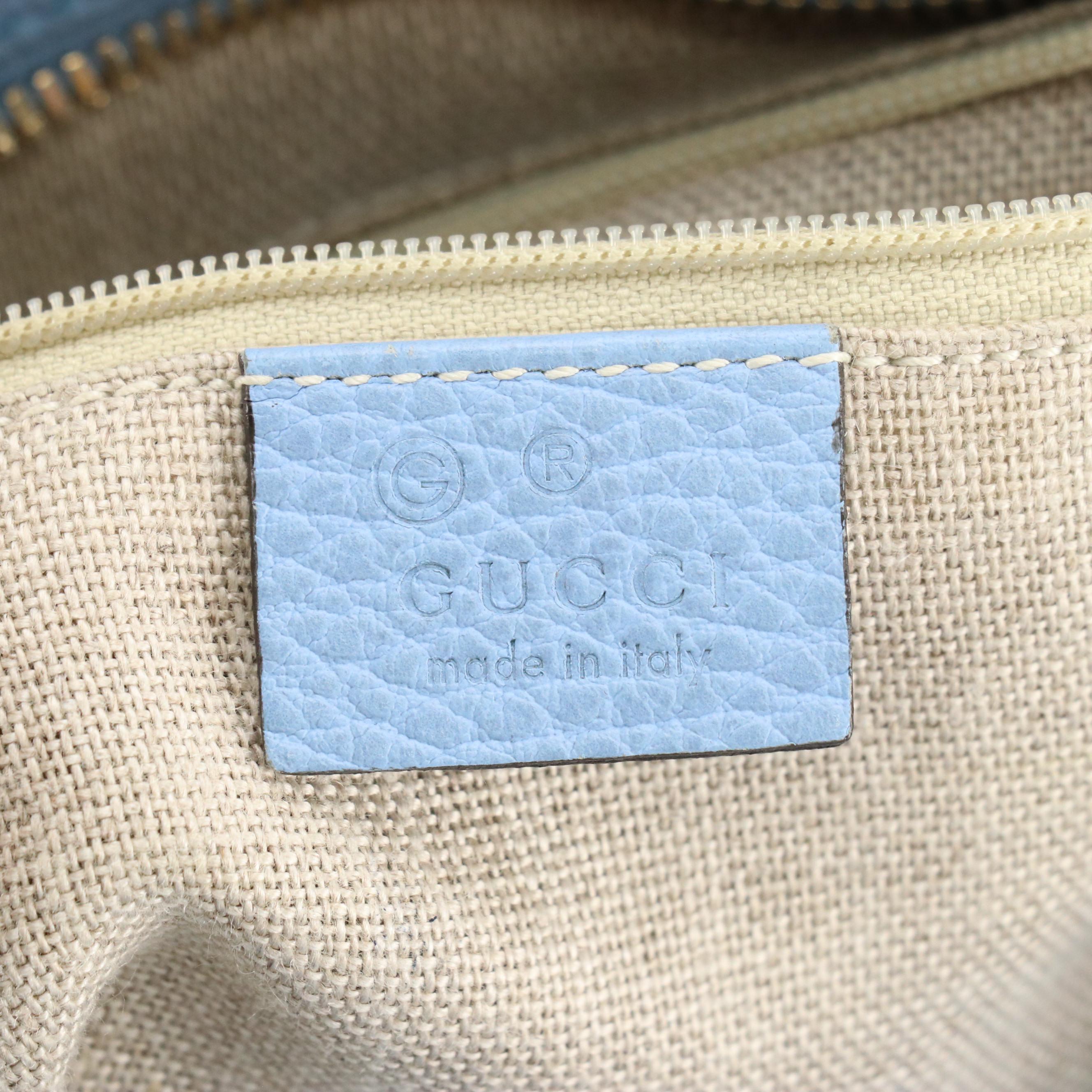 Gucci Bree Small Satchel in GG Canvas with Leather Trim