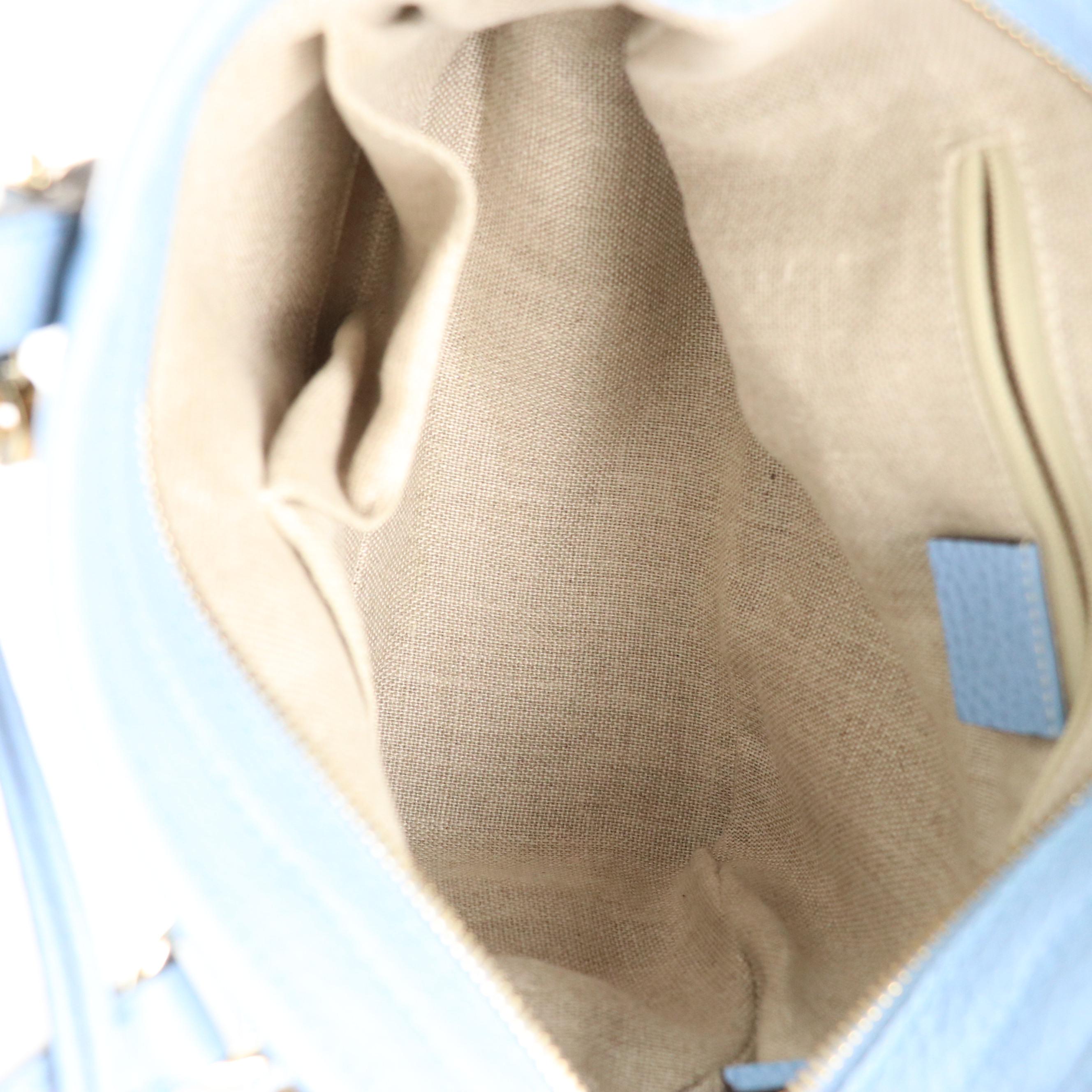 Gucci Bree Small Satchel in GG Canvas with Leather Trim