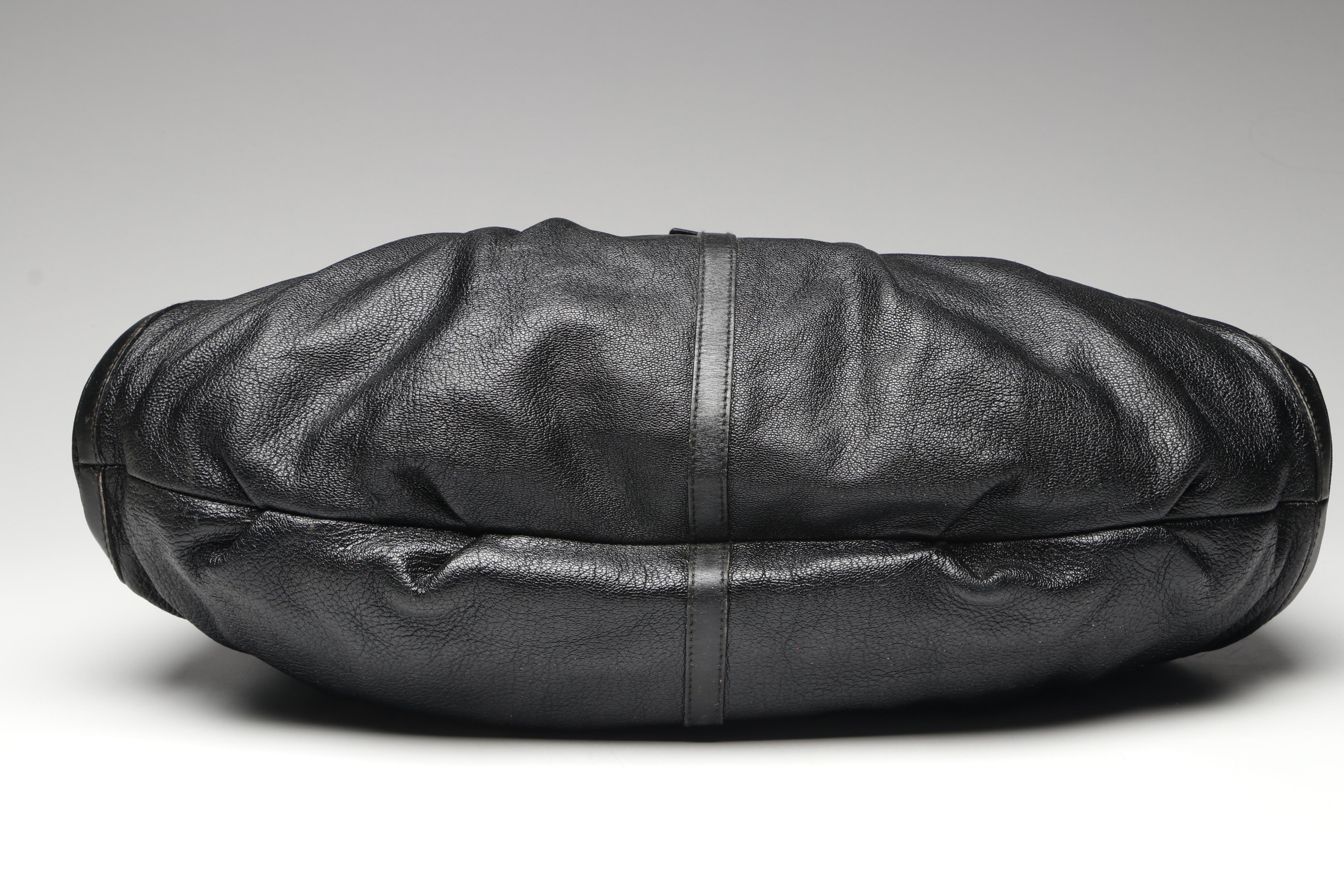 BVLGARI Large Shakira Shoulder Bag in Black Goatskin Leather