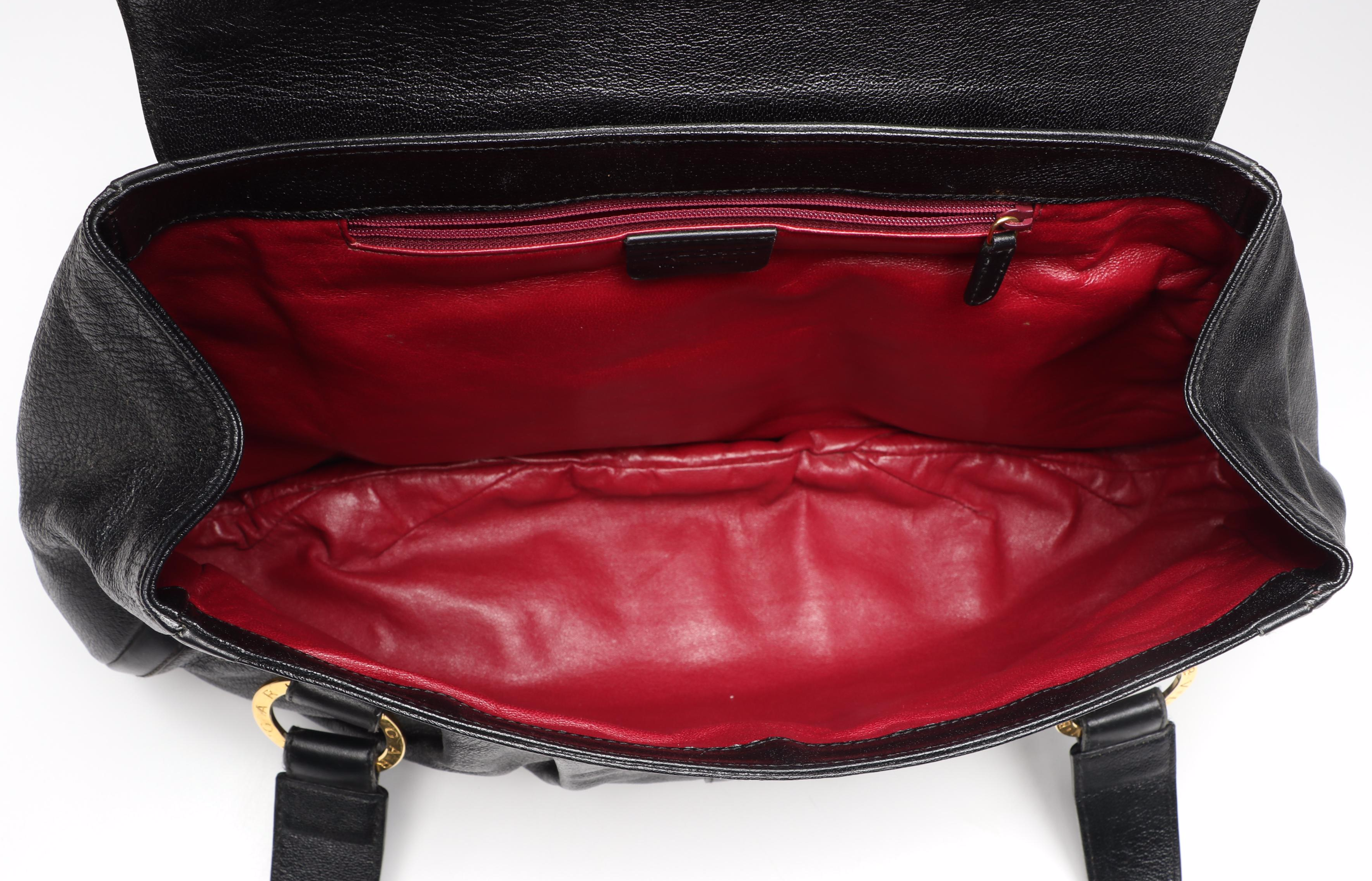 BVLGARI Large Shakira Shoulder Bag in Black Goatskin Leather