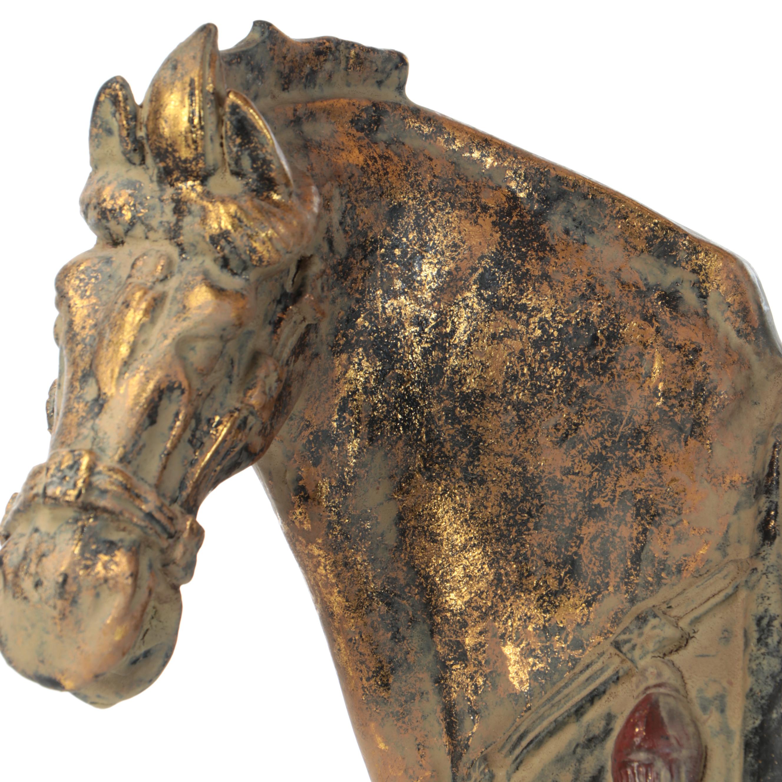 Chinese Tang Style Parcel-Gilt Polychrome Plaster Horse Table Lamp