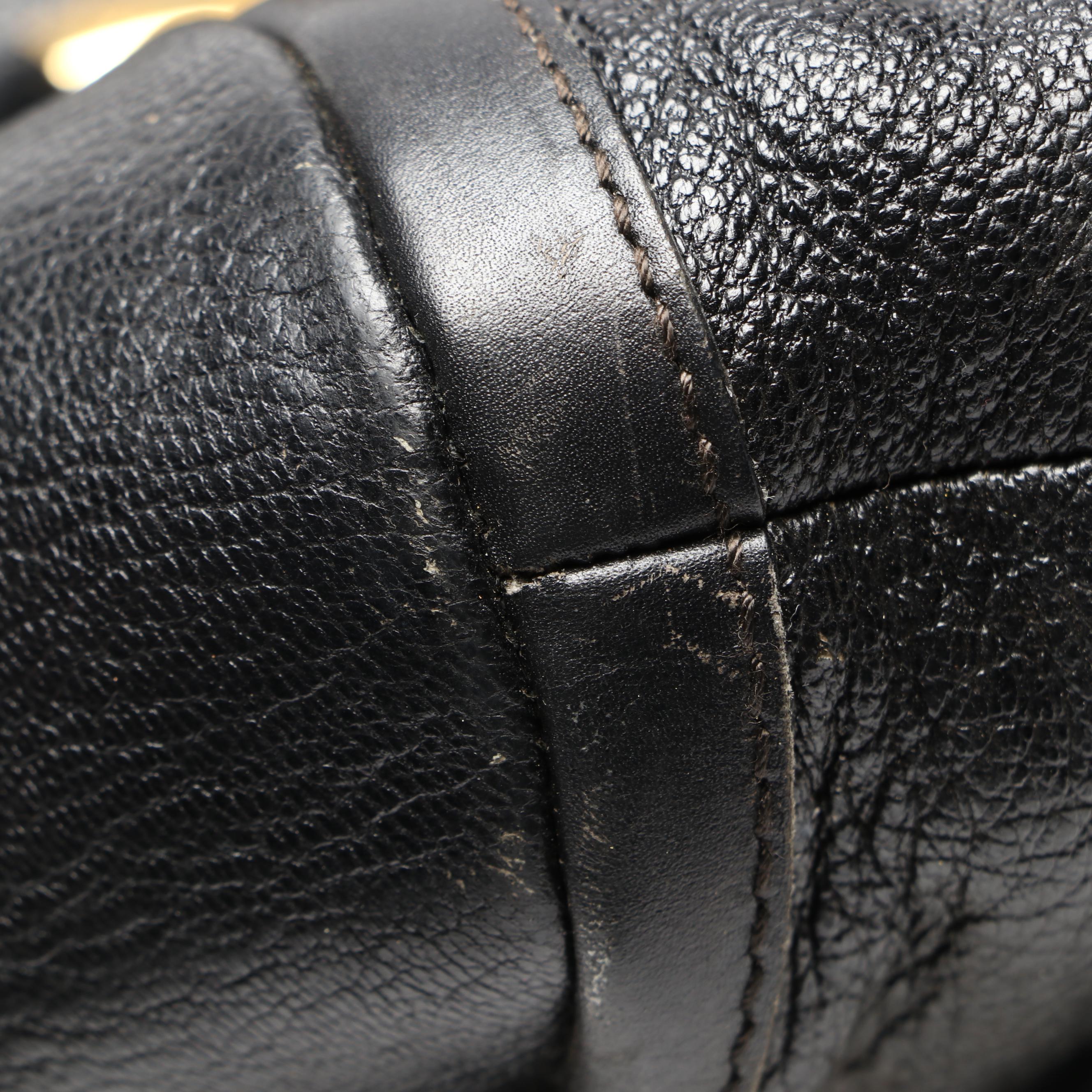 BVLGARI Large Shakira Shoulder Bag in Black Goatskin Leather