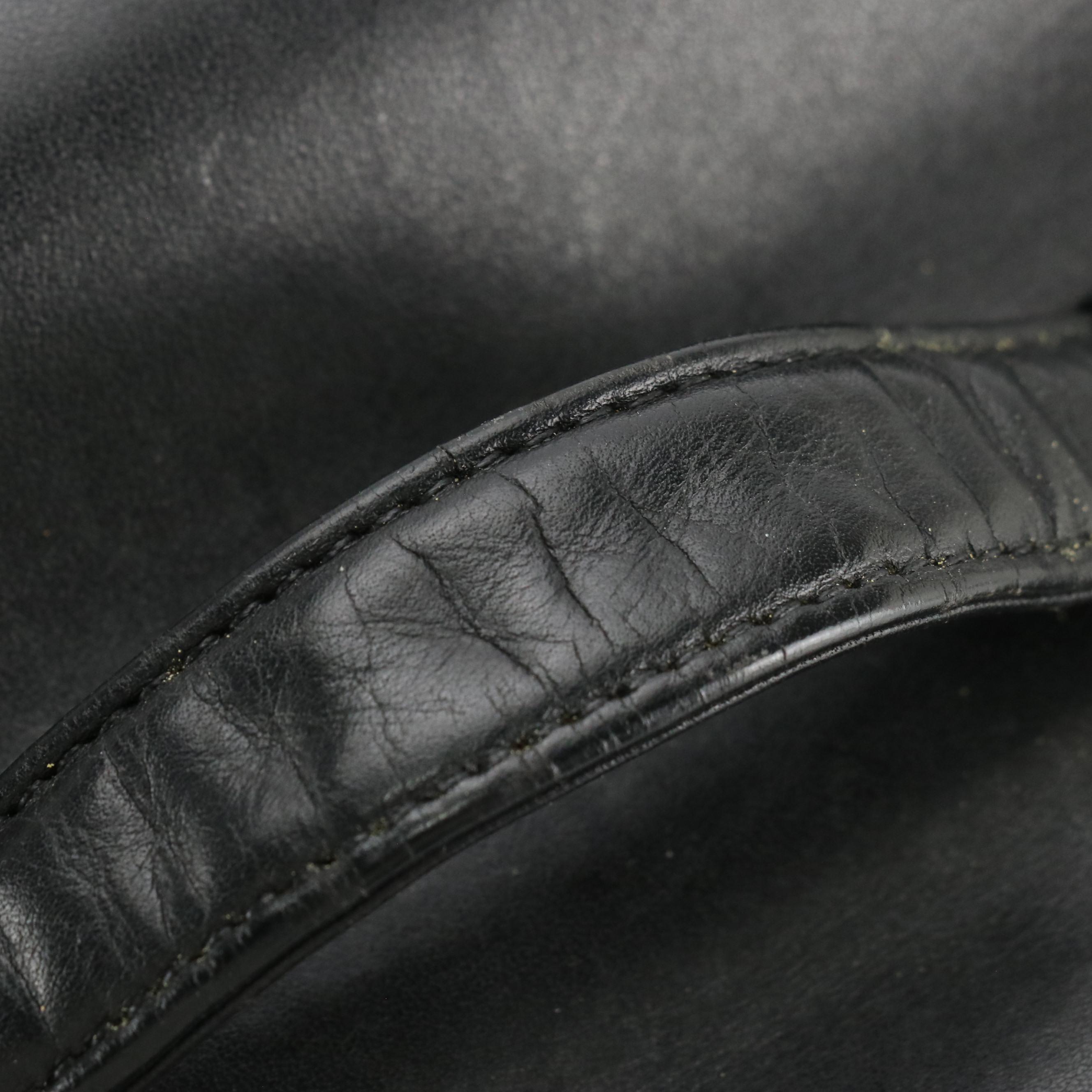 Chanel Zip-Around Vanity Bag in Black Leather with Quilted Trim