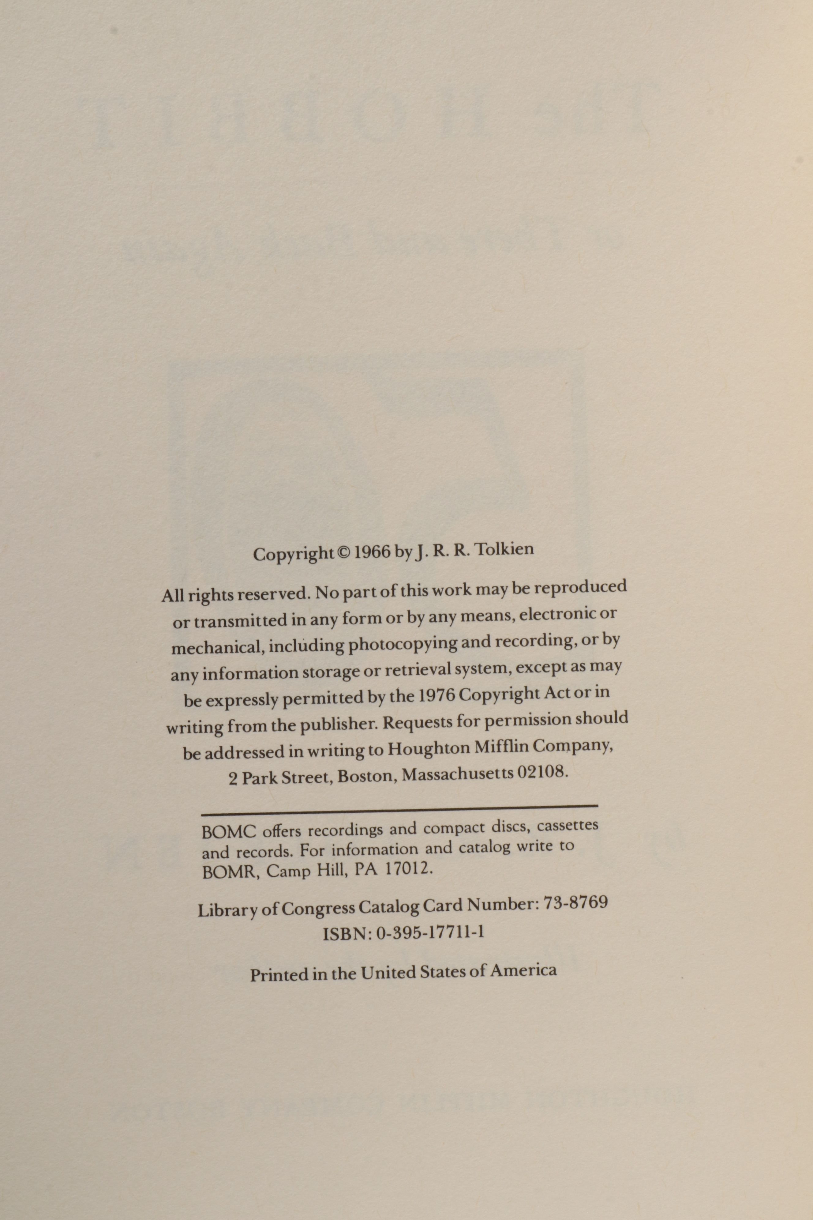 50th Anniversary Edition "The Hobbit" by J. R. R. Tolkien, 1987