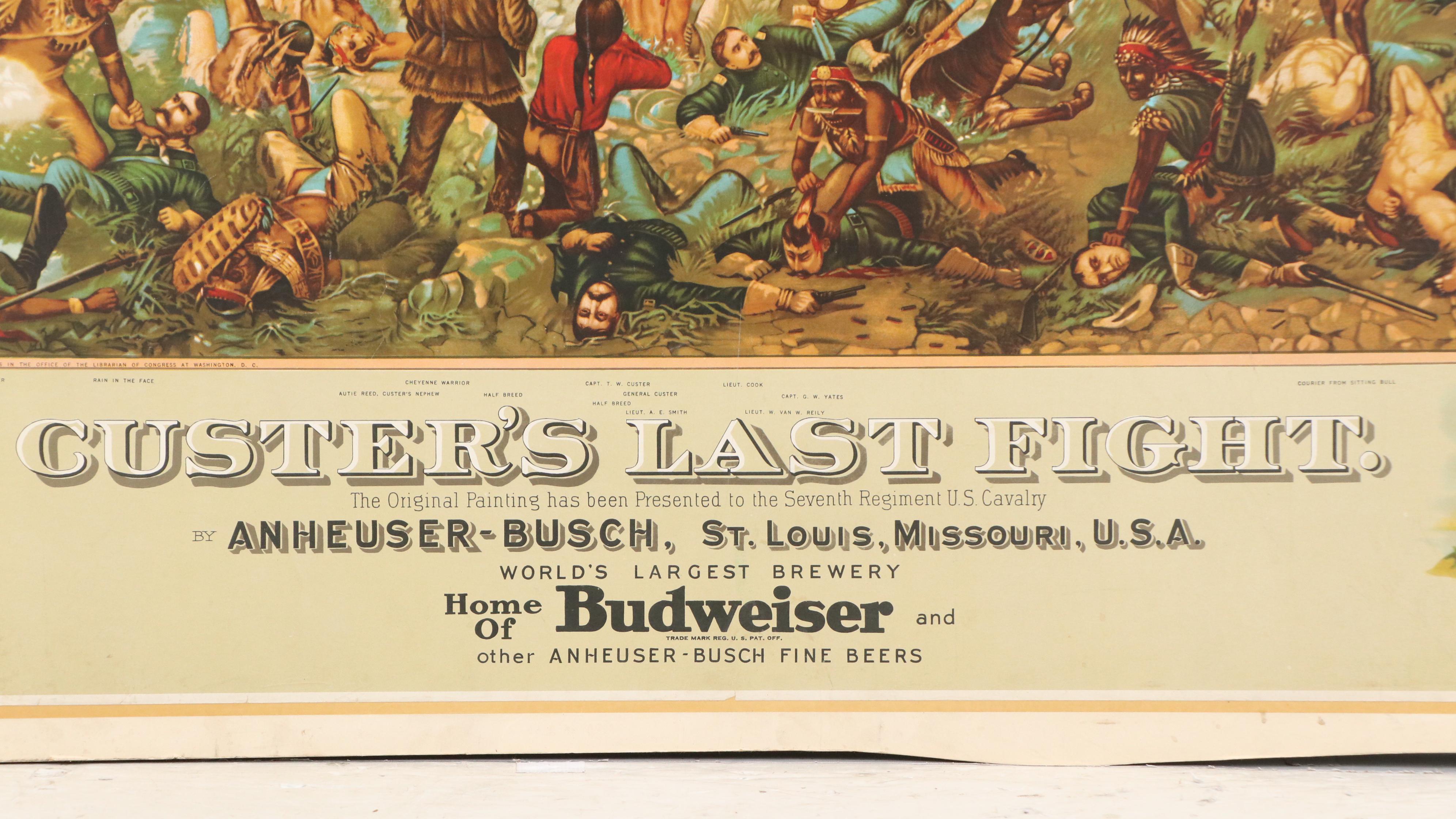Budweiser Anheuser-Busch Advertisement "Custer's Last Fight"