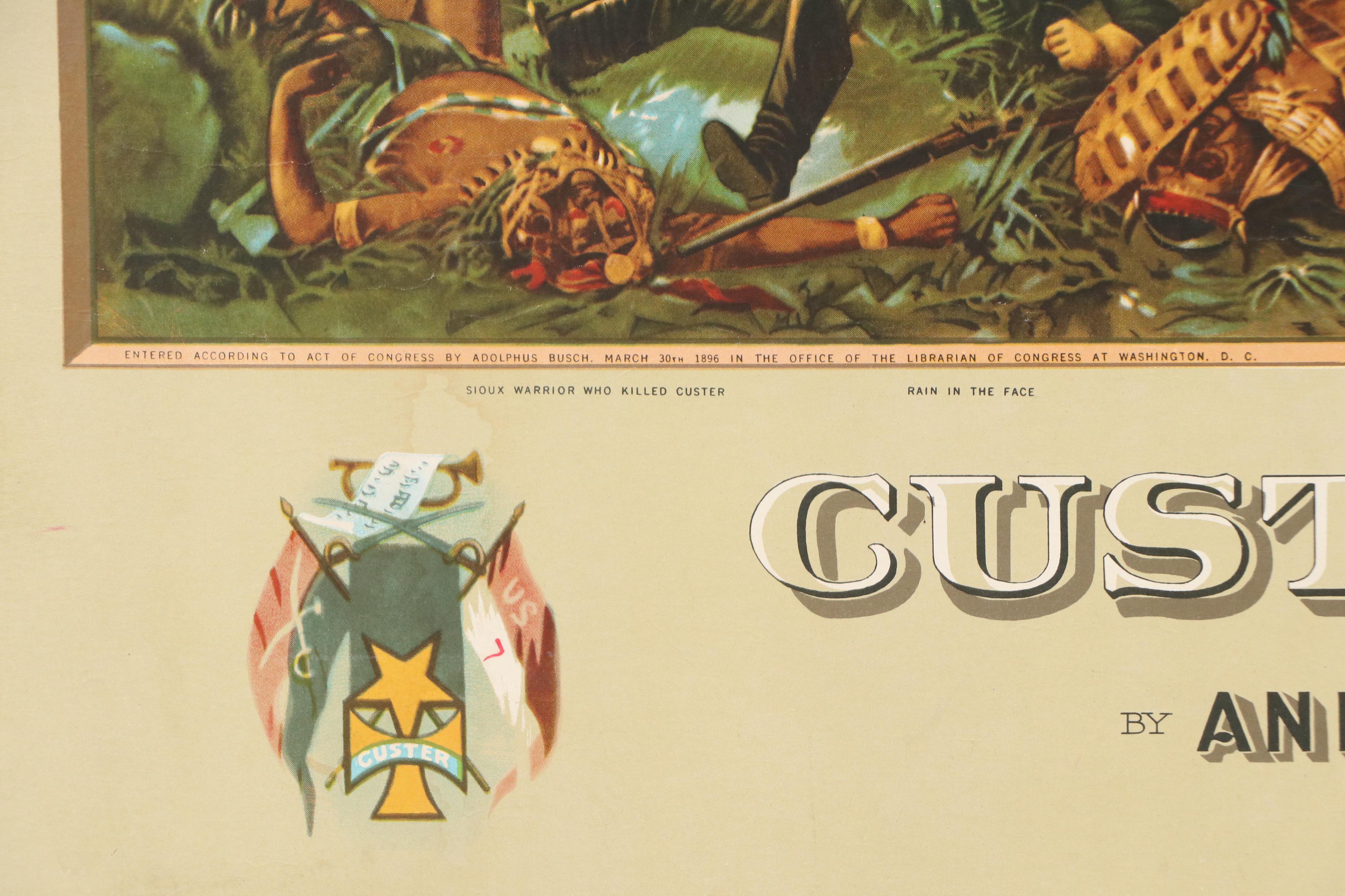 Budweiser Anheuser-Busch Advertisement "Custer's Last Fight"