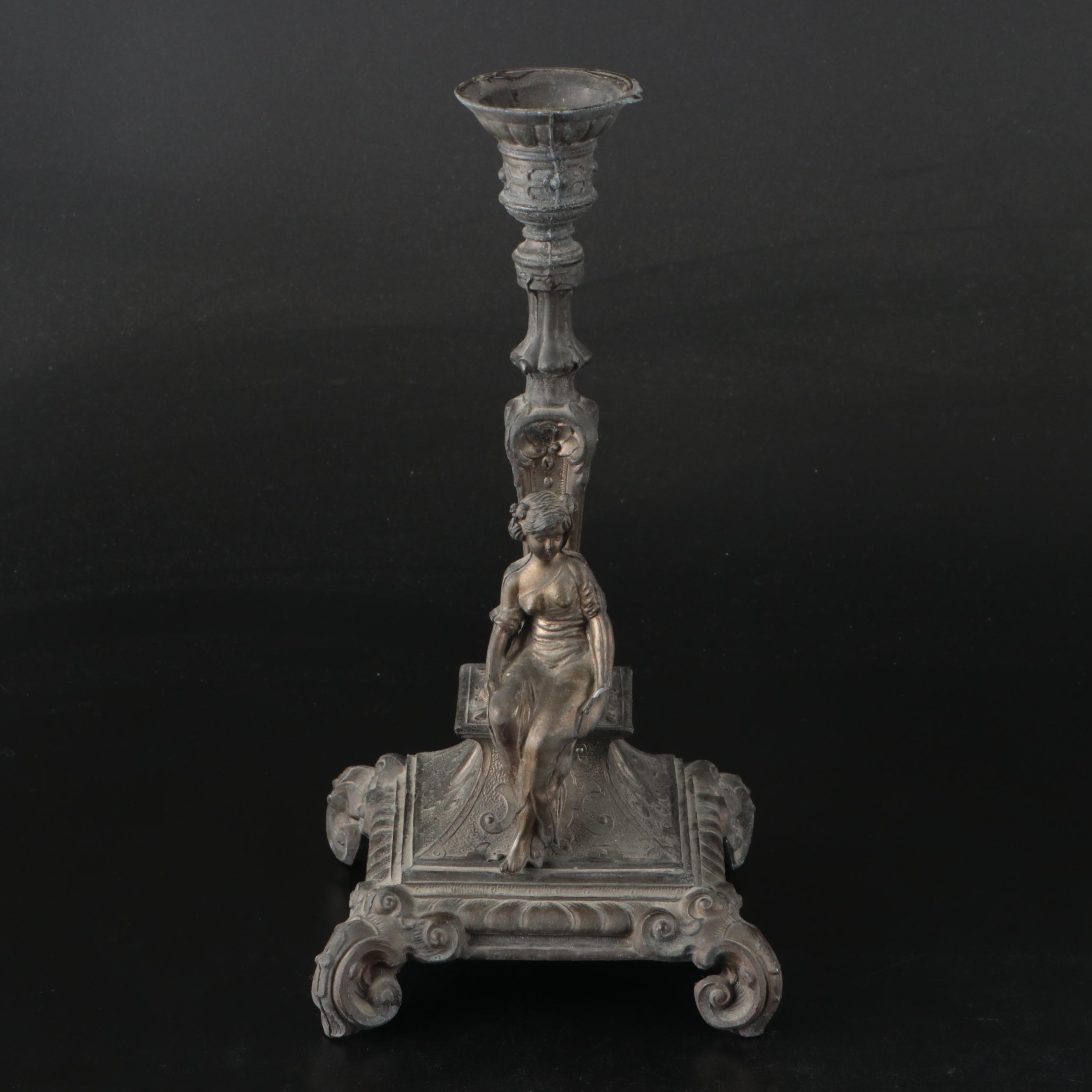 Pair of Atlantis Silver Mounted Crystal with Neoclassical Style Candle Holders