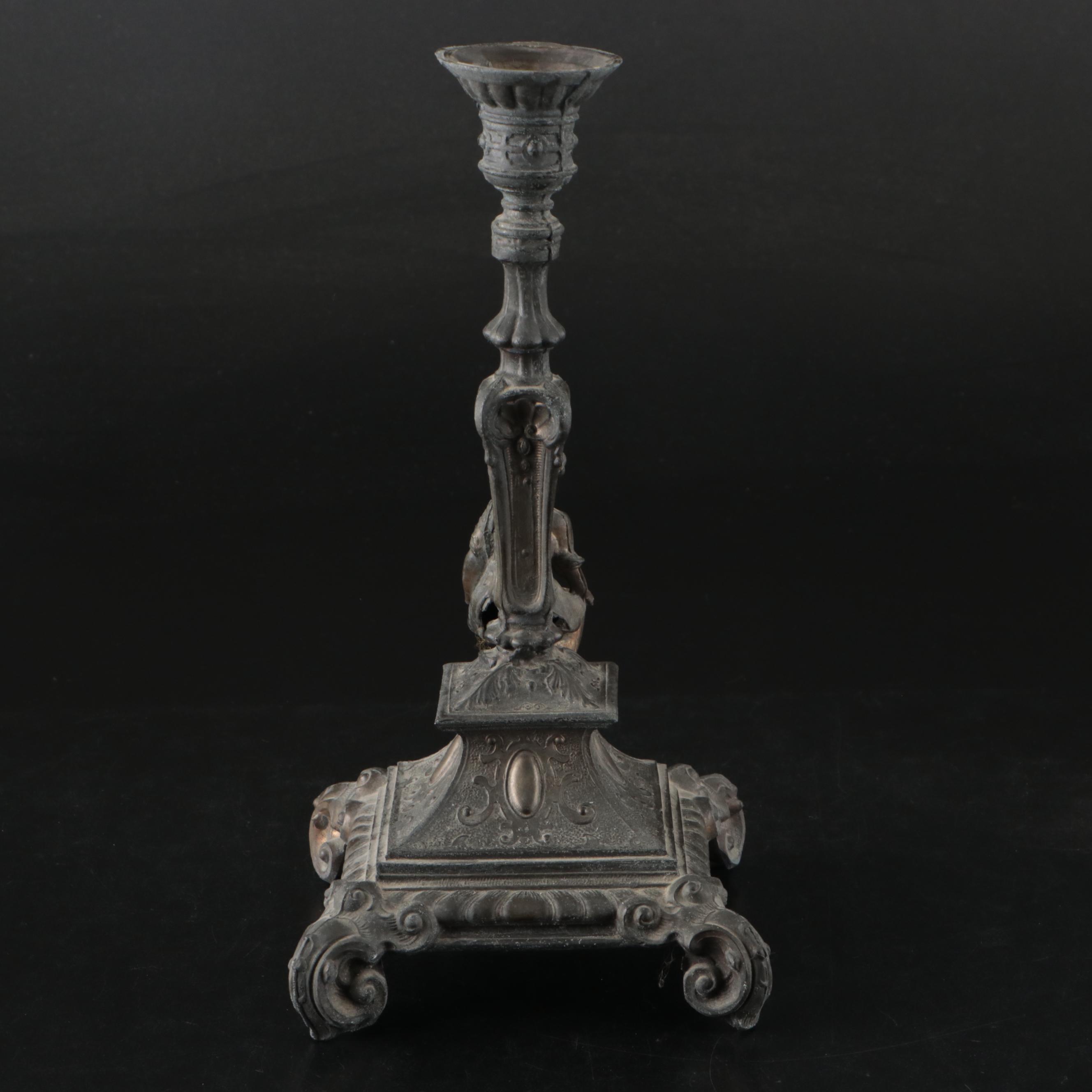 Pair of Atlantis Silver Mounted Crystal with Neoclassical Style Candle Holders