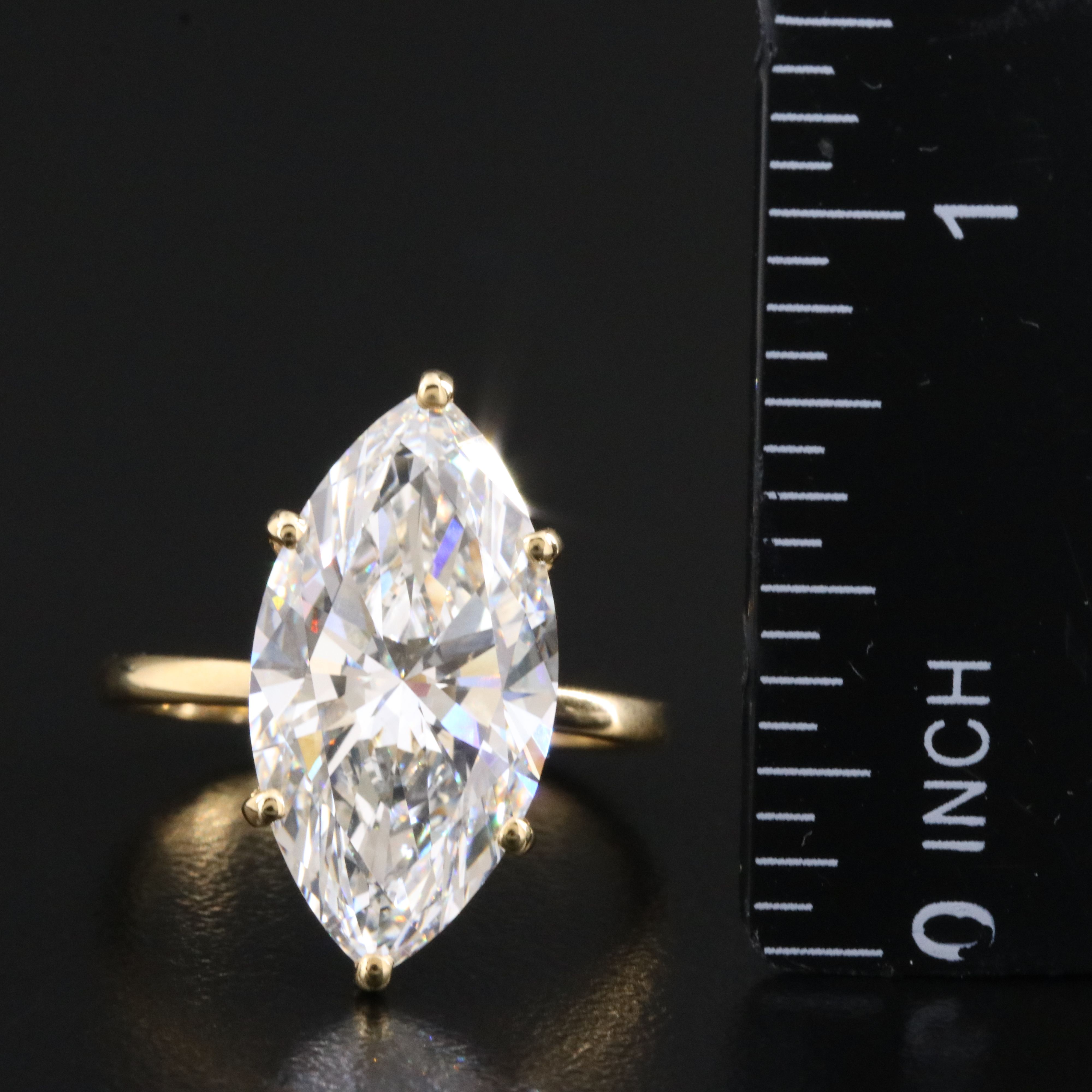 18K 7.04 CT Lab Grown Diamond Solitaire Ring with IGI Report