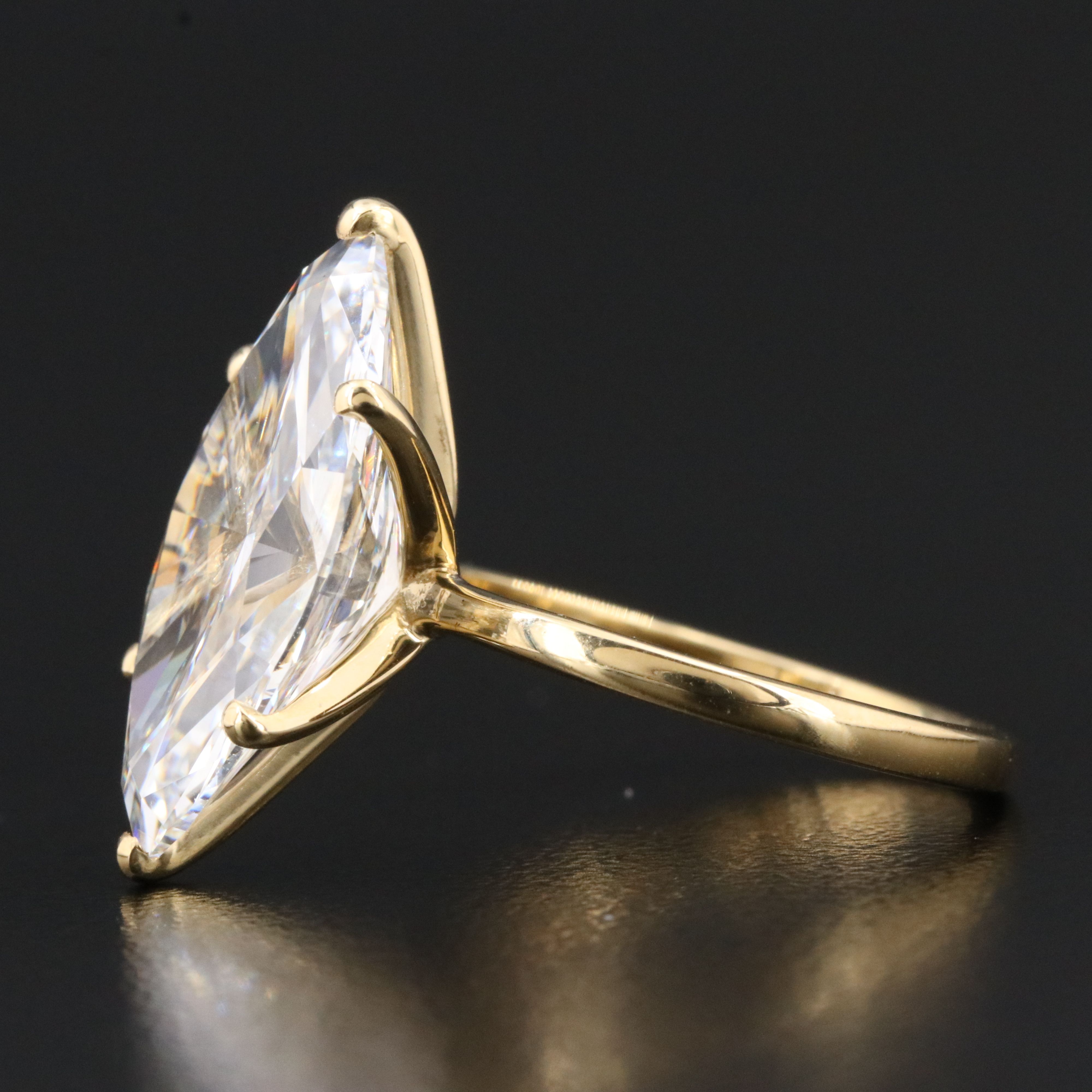 18K 7.04 CT Lab Grown Diamond Solitaire Ring with IGI Report