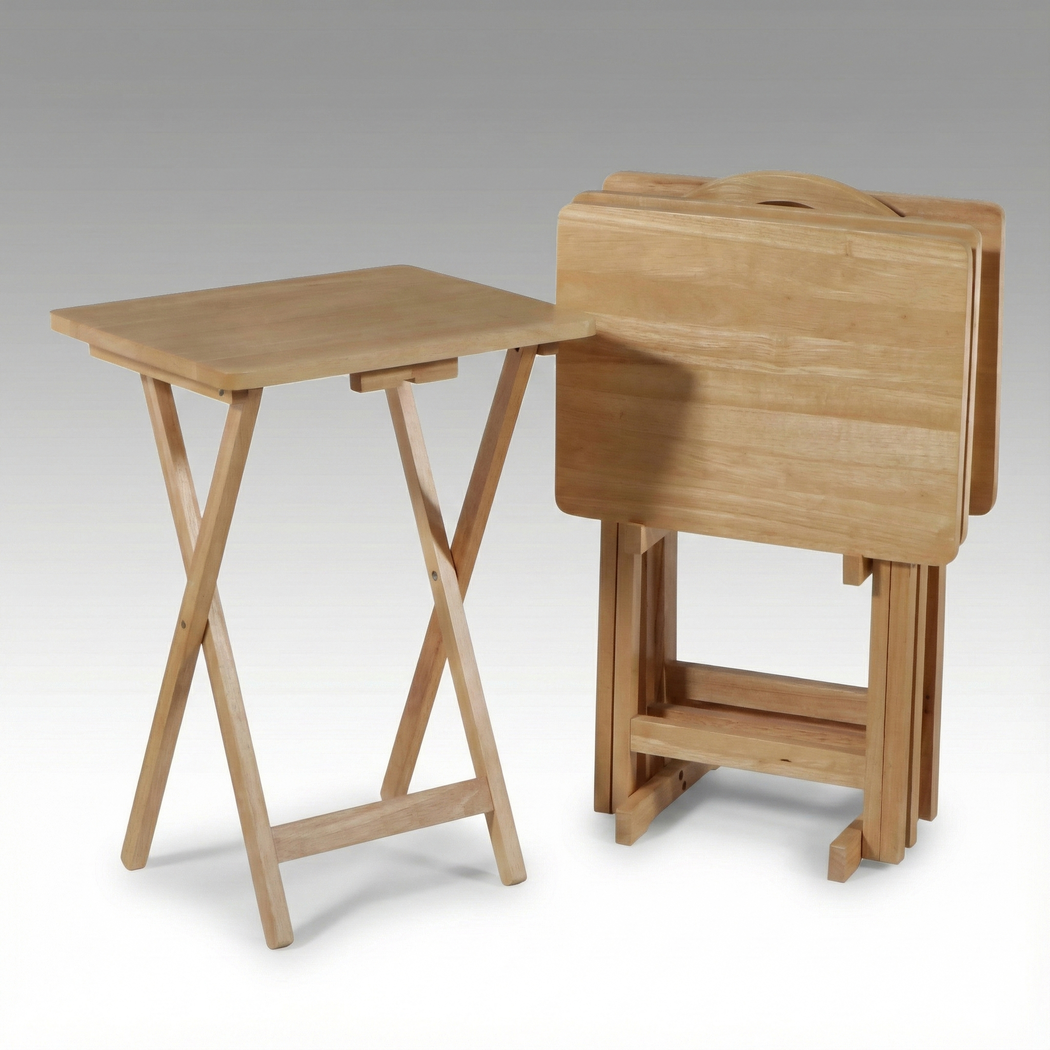 Linens-n-Things Blonde Wood Tray Table Set