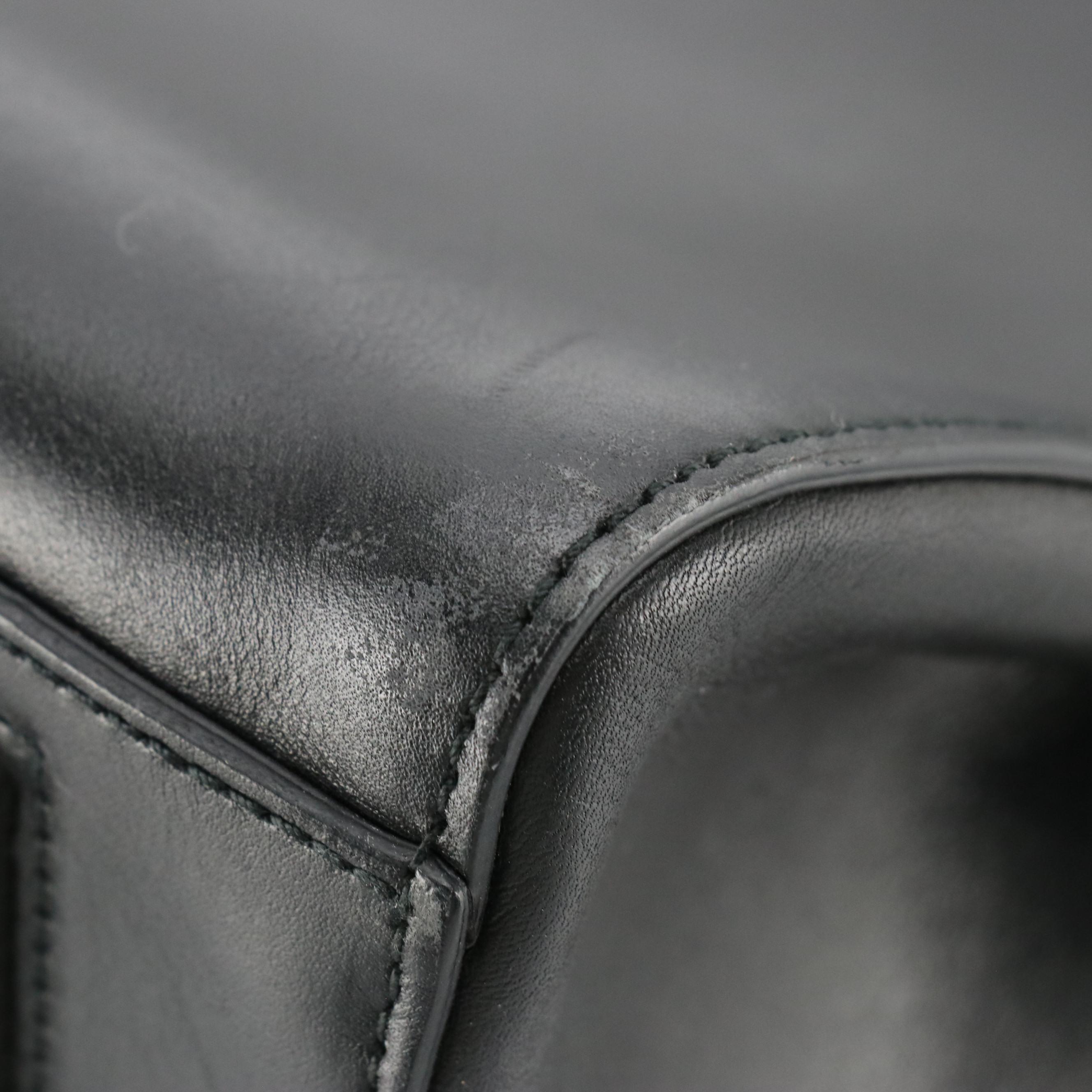 Prada Top Handle Tote in Smooth Black Calfskin Leather