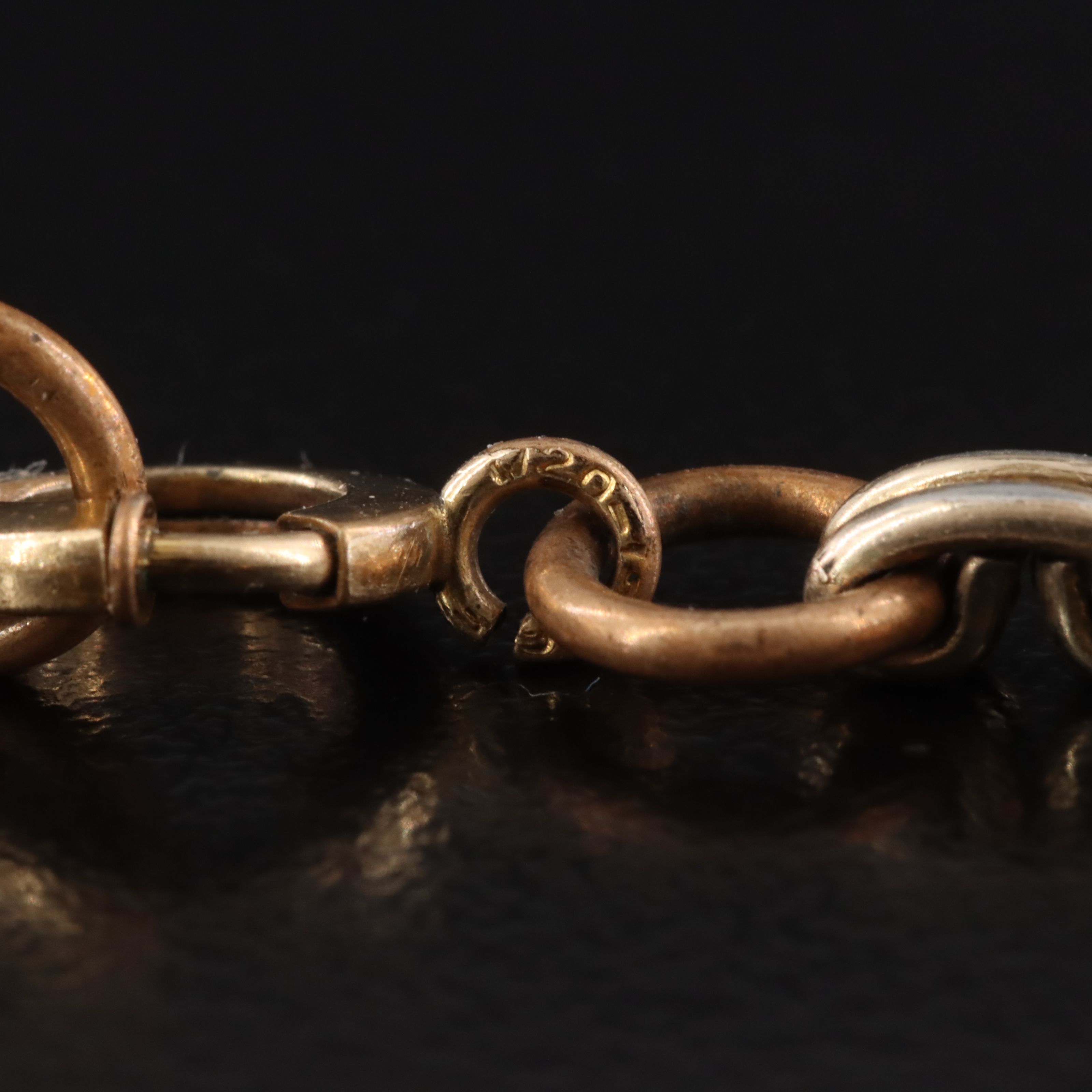 Vintage Gold-Filled Scarab Gemstone Bracelet Including Bloodstone & Rock Crystal