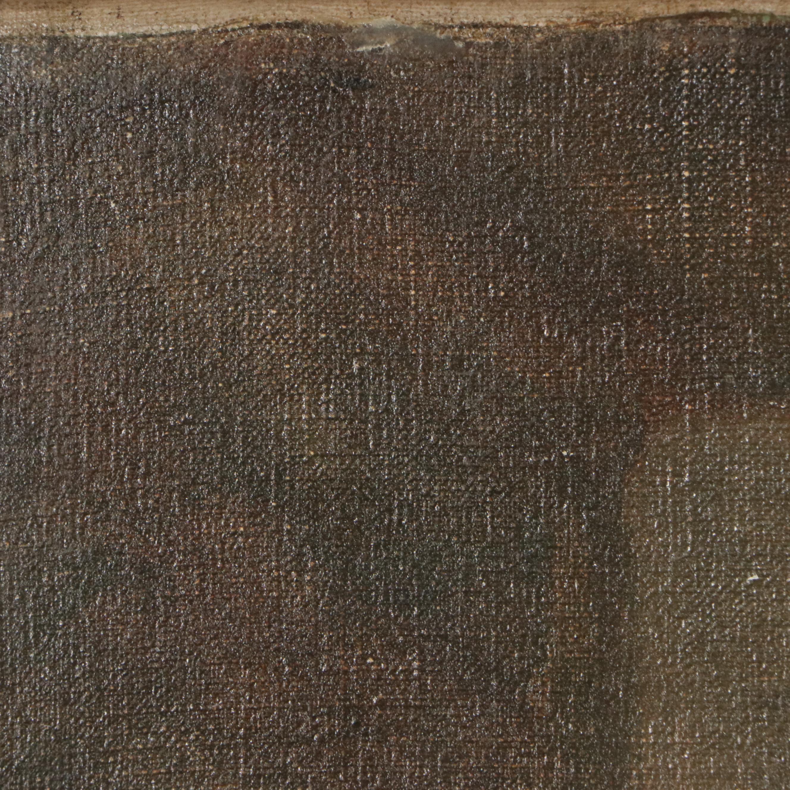 Gayle Hoskins Genre Oil Painting of Boy and Girl, 20th Century