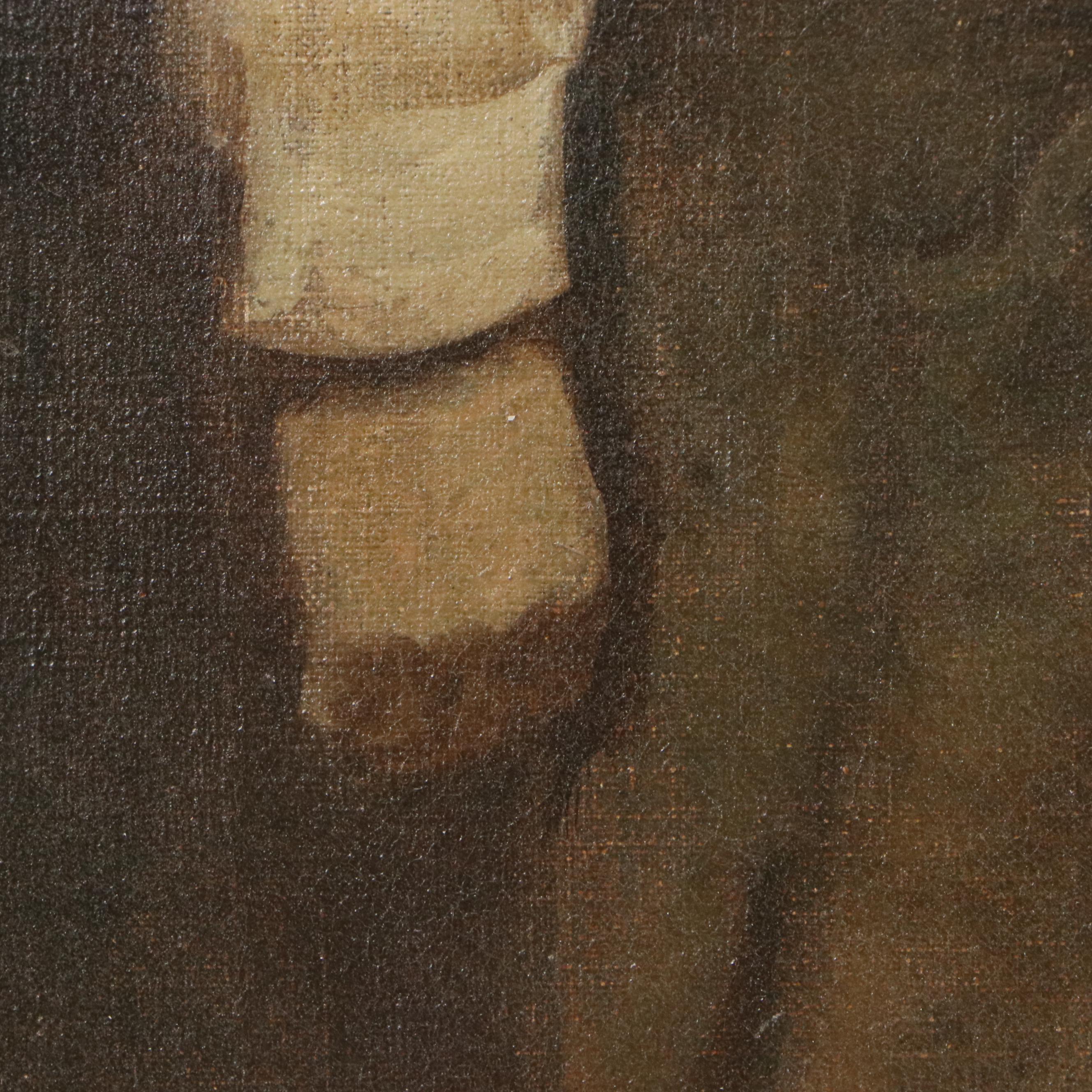 Gayle Hoskins Genre Oil Painting of Boy and Girl, 20th Century