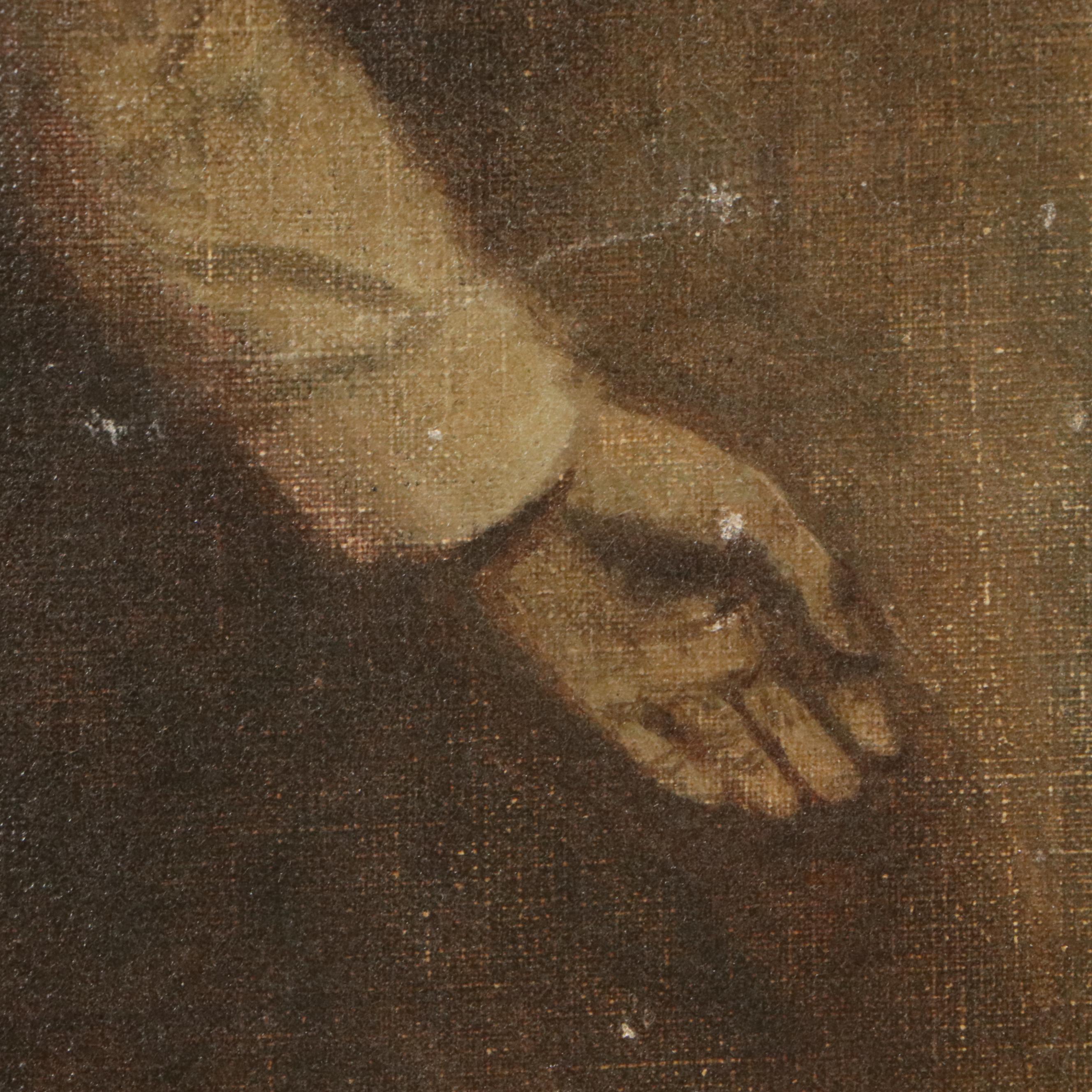 Gayle Hoskins Genre Oil Painting of Boy and Girl, 20th Century