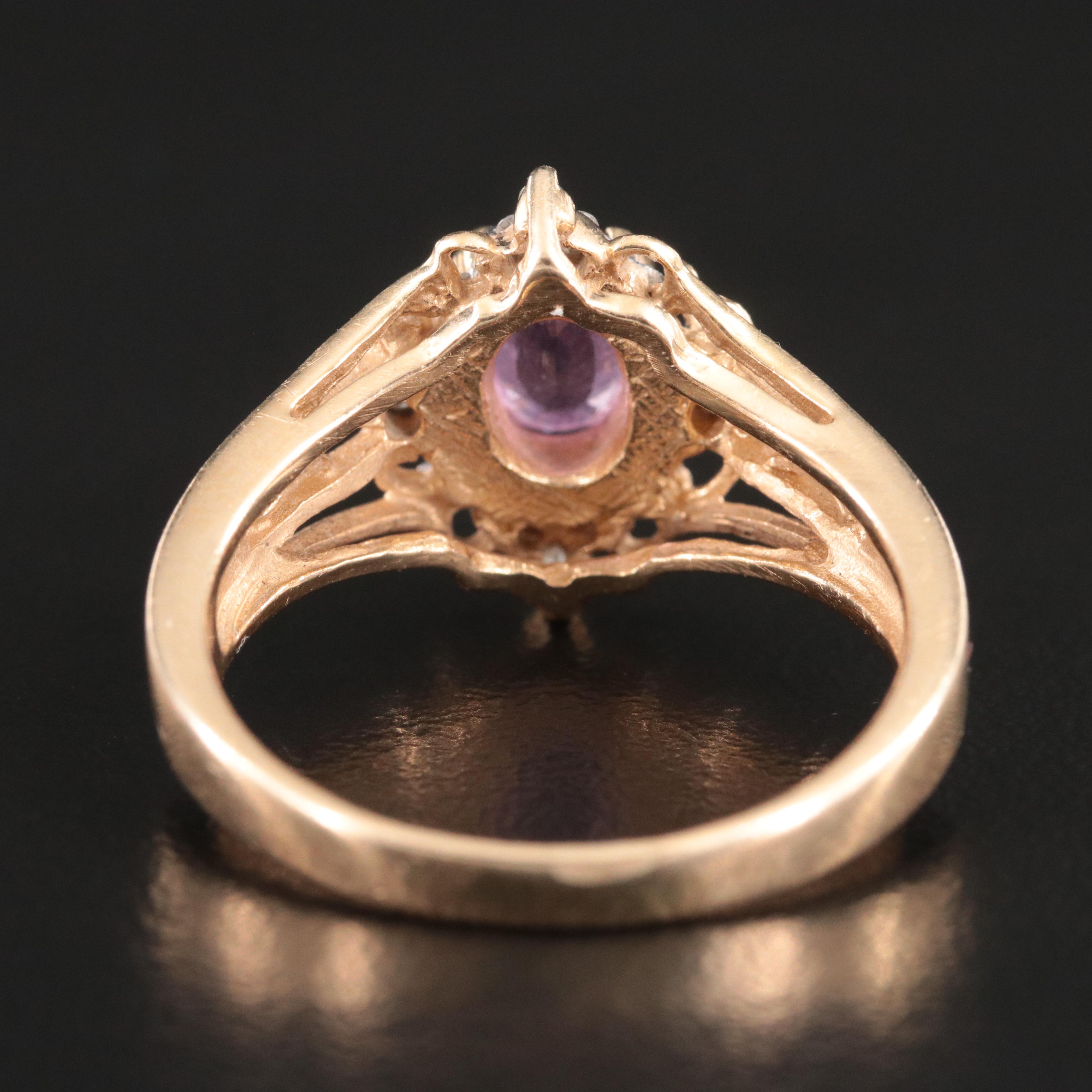 14K Pink Sapphire and Diamond Ring