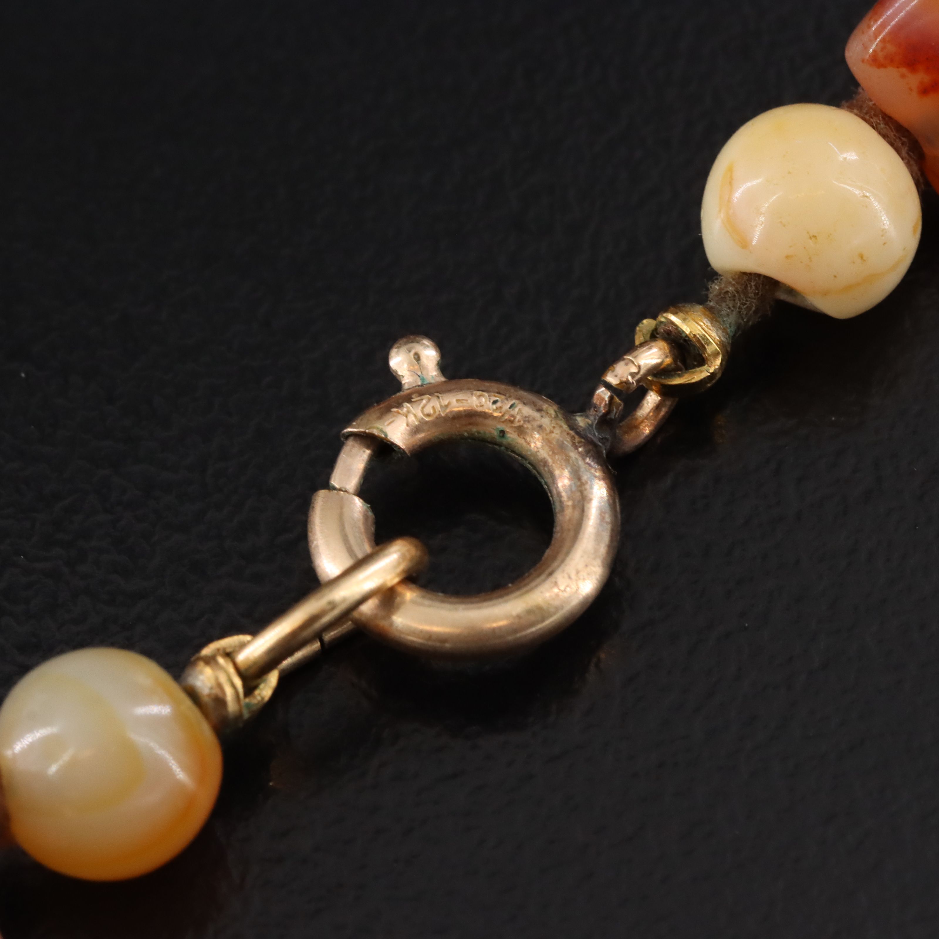 Agate, Bloodstone and Aventurine Necklace with Gold-Filled Clasp