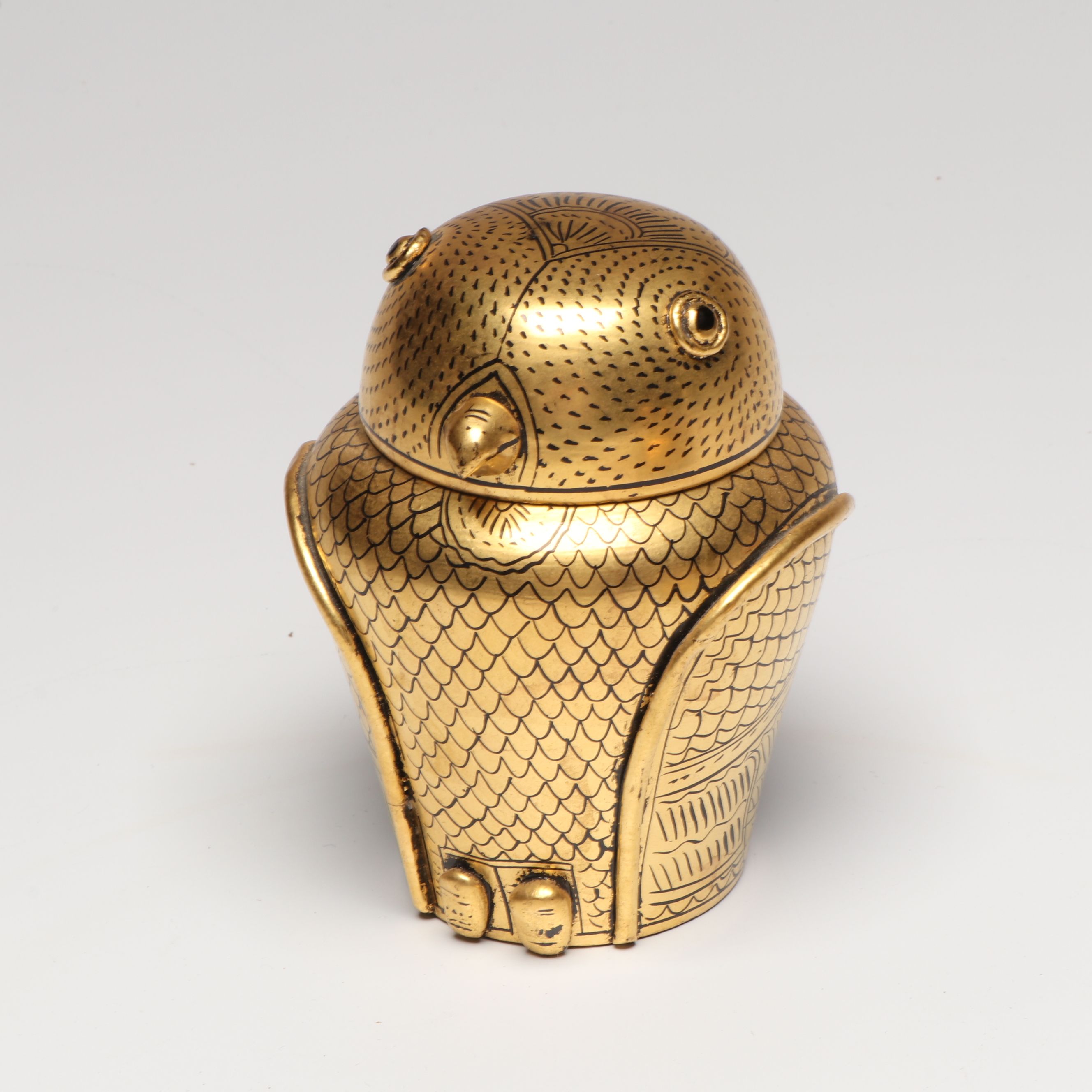 Burmese Gilt Lacquerware Duck Boxes and Owl Jar