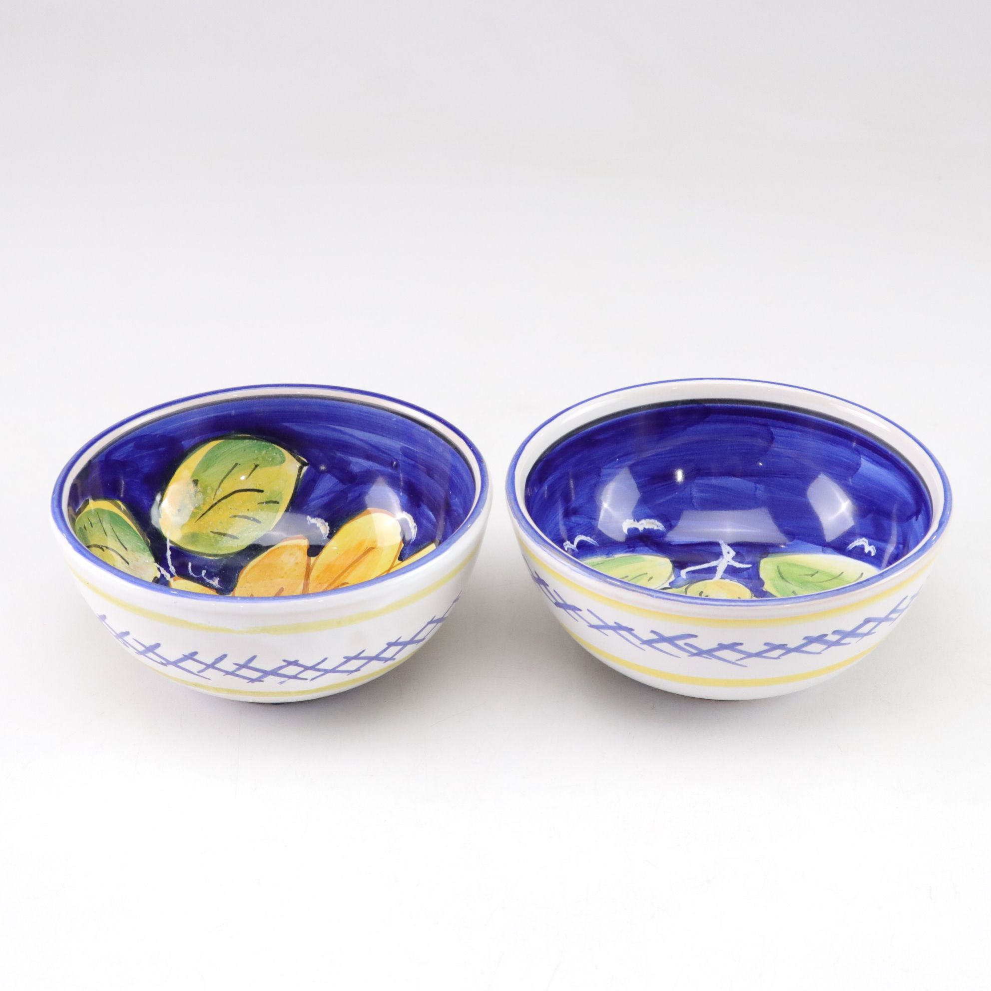 Hand-Painted Majolica Berry & Fruit Bowls